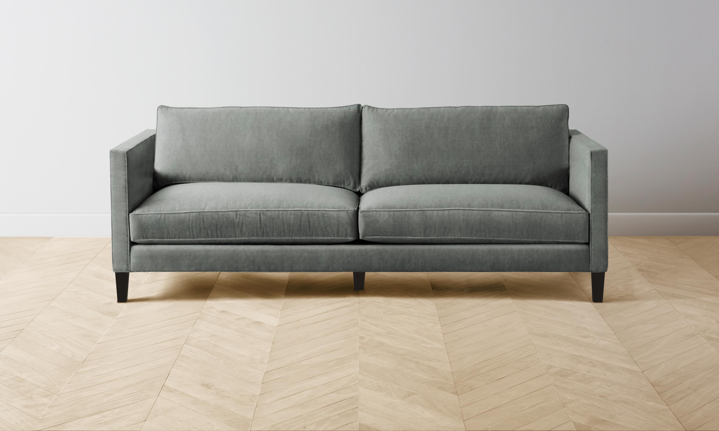 Crosby Sectional Sofa - Performance Velvet Upholstery in Seafoam Green | Modern Living Room Furniture for Comfortable Lounging & Entertaining