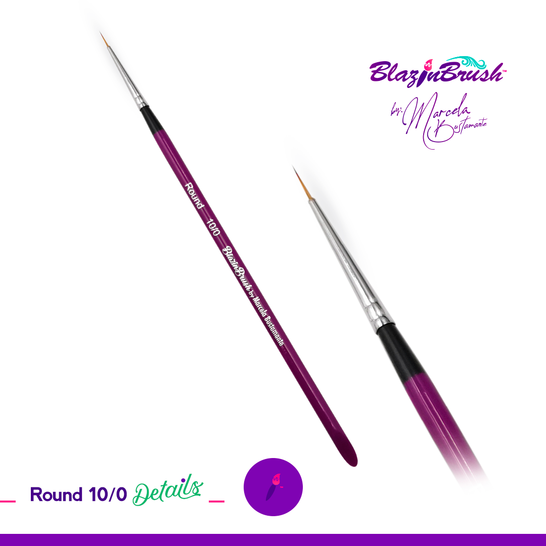Blazin Brush Round 10/0 - Professional Detail Paint Brush for Miniatures & Models - Perfect for Warhammer, D&D, and Scale Model Painting