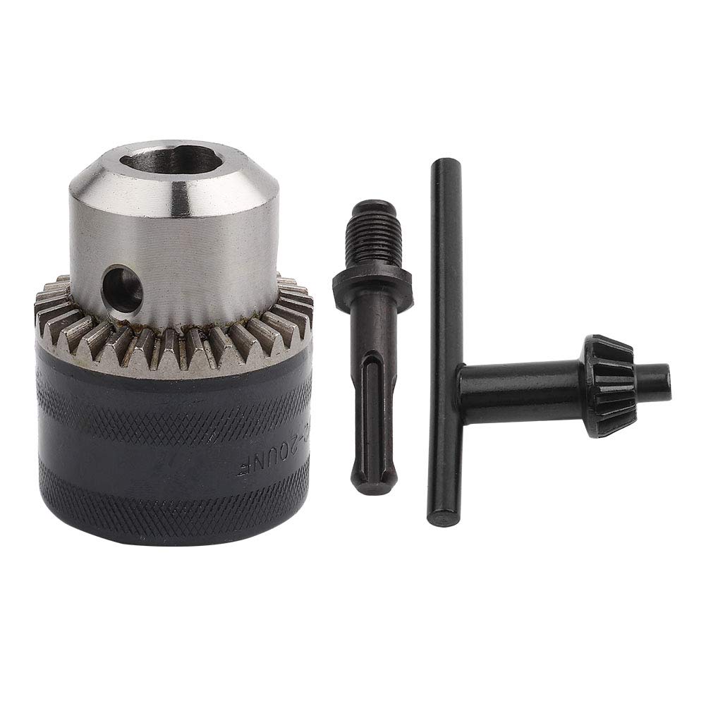 3.0-16MM (1/2-20UNF) Keyed Drill Chuck with Round Shank Adapter - High Precision Thread & Tapered Holes, Anti-Rust for Electric Drills - Perfect for Woodworking, Metalworking & DIY Projects