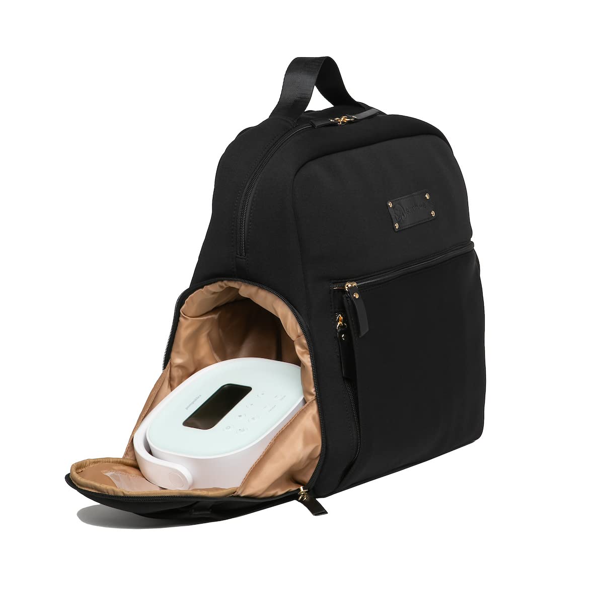 Sarah Wells Fiona Breast Pump Backpack - Insulated Neoprene Nursing Bag with Machine Washable Design, Pocket-in-Pocket Organization for Pumping Moms (Black) | Perfect for Work, Travel & On-the-Go Breastfeeding