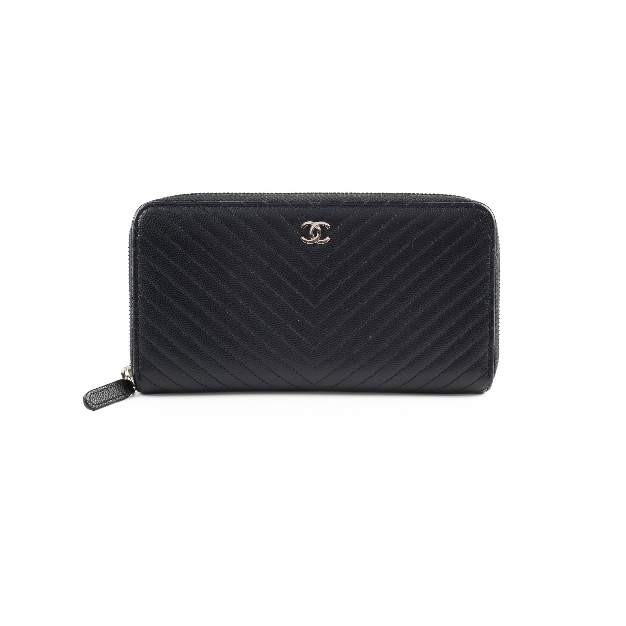 Chanel Caviar Leather Chevron Long Zippy Wallet Black - Luxury Designer Wallet for Women, Perfect for Everyday Use & Special Occasions