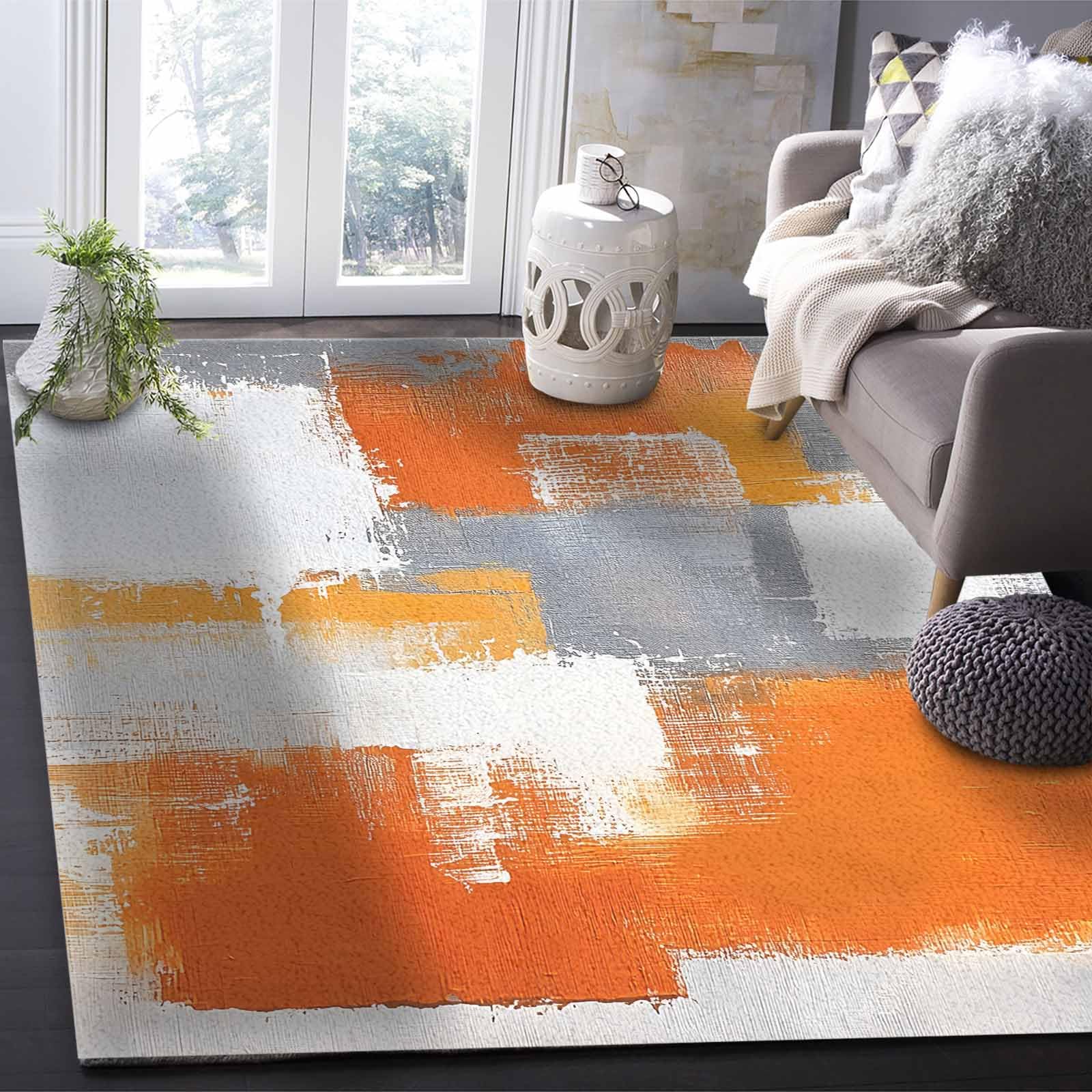 Burnt Orange Shag Area Rug 2'8