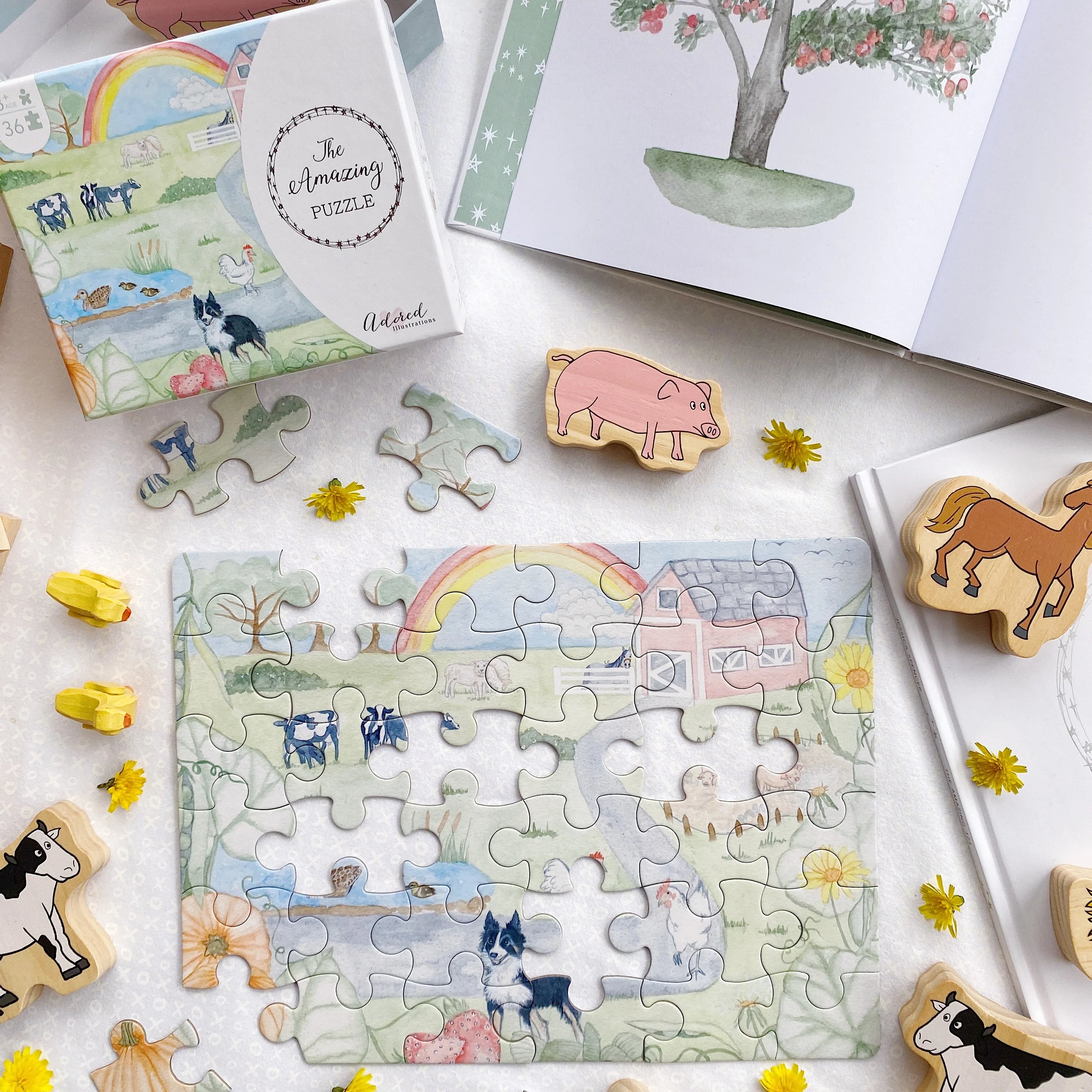 36-Piece Farm Animal Puzzle for Kids - Fun & Educational Toy for Toddlers, Preschool Learning Activity, Perfect for Birthday Gifts & Classroom Playtime