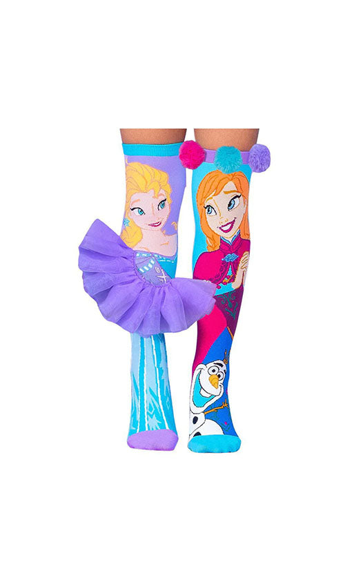 Madmia Frozen Elsa and Anna Character Socks for Kids - Soft & Comfortable Disney Princess Ankle Socks - Perfect for Costumes, Dress-Up, and Everyday Wear
