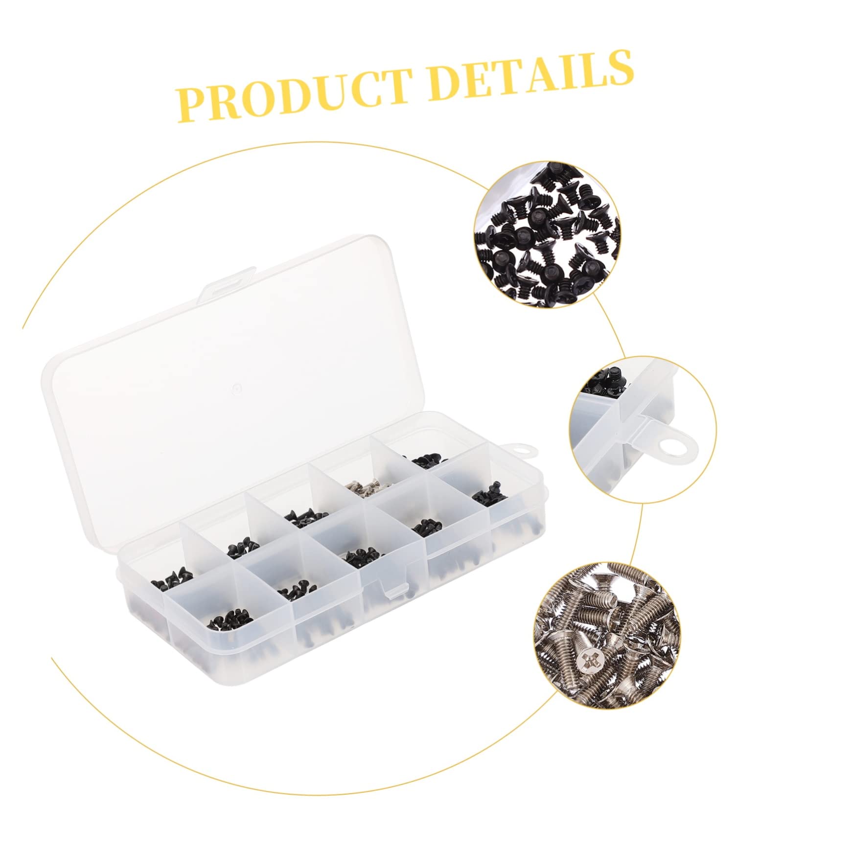 Homoyoyo 500pcs Computer Case Screws Kit - Assorted Rust-Proof Countersunk Head Replacement Screws for PC Build & Repair | Perfect for Desktop, Laptop & Server Maintenance