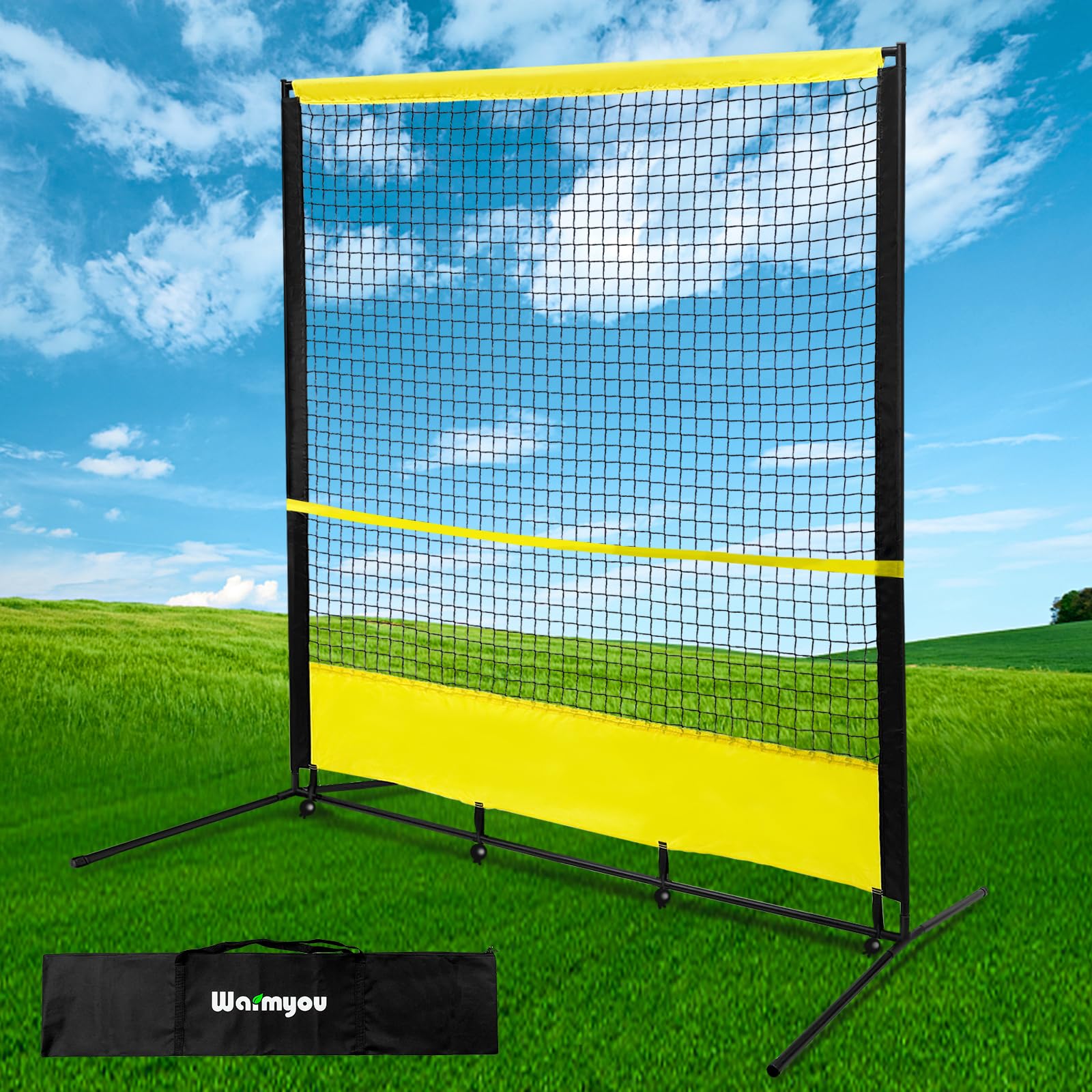 Portable Backstop Barrier Netting for Lacrosse, Soccer, Basketball & Tennis - Multi-Sport Protective Screen with Carry Bag | Perfect for Backyard Practice, Training & Game Protection
