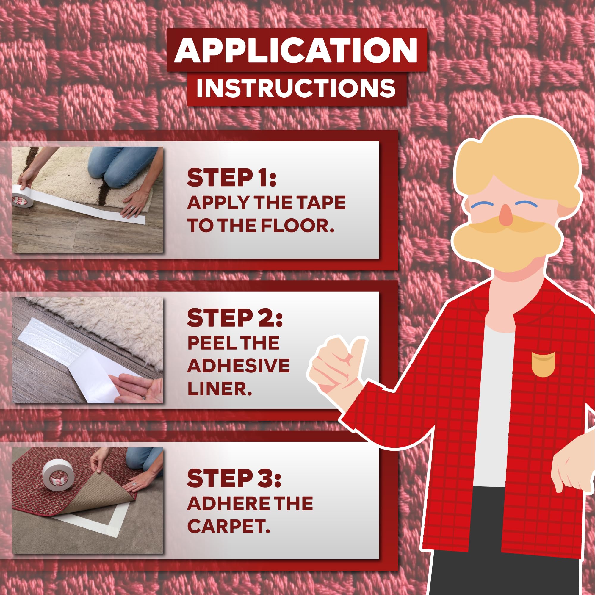 XFasten Heavy Duty Double Sided Carpet Tape 2