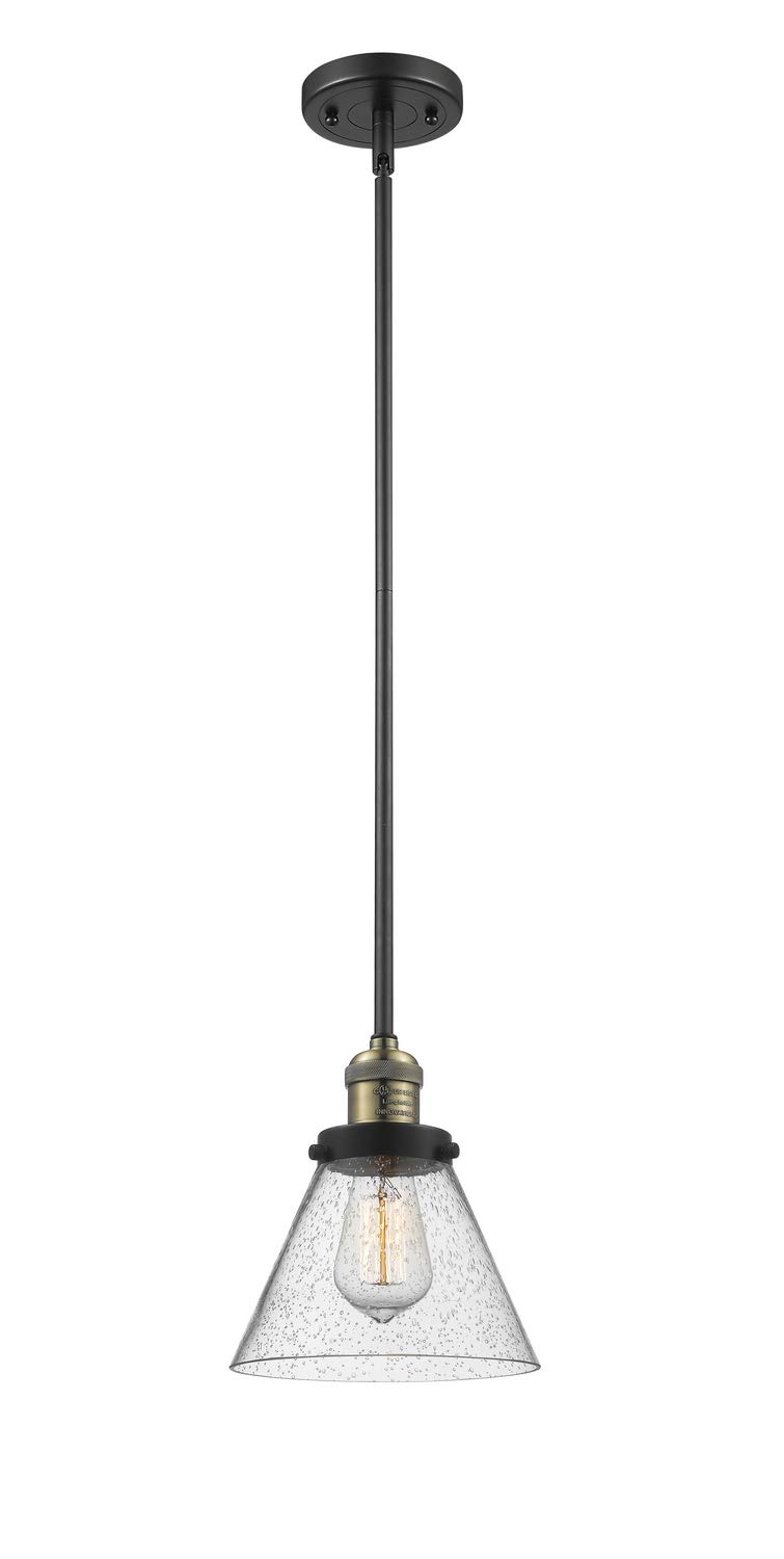 Innovations INNO201S-BAB-G44-LED Mini Pendant Light Fixture - Black Antique Brass Finish, Dimmable LED Lighting for Kitchen Island, Dining Room, Bar Counter & Bedroom Decor
