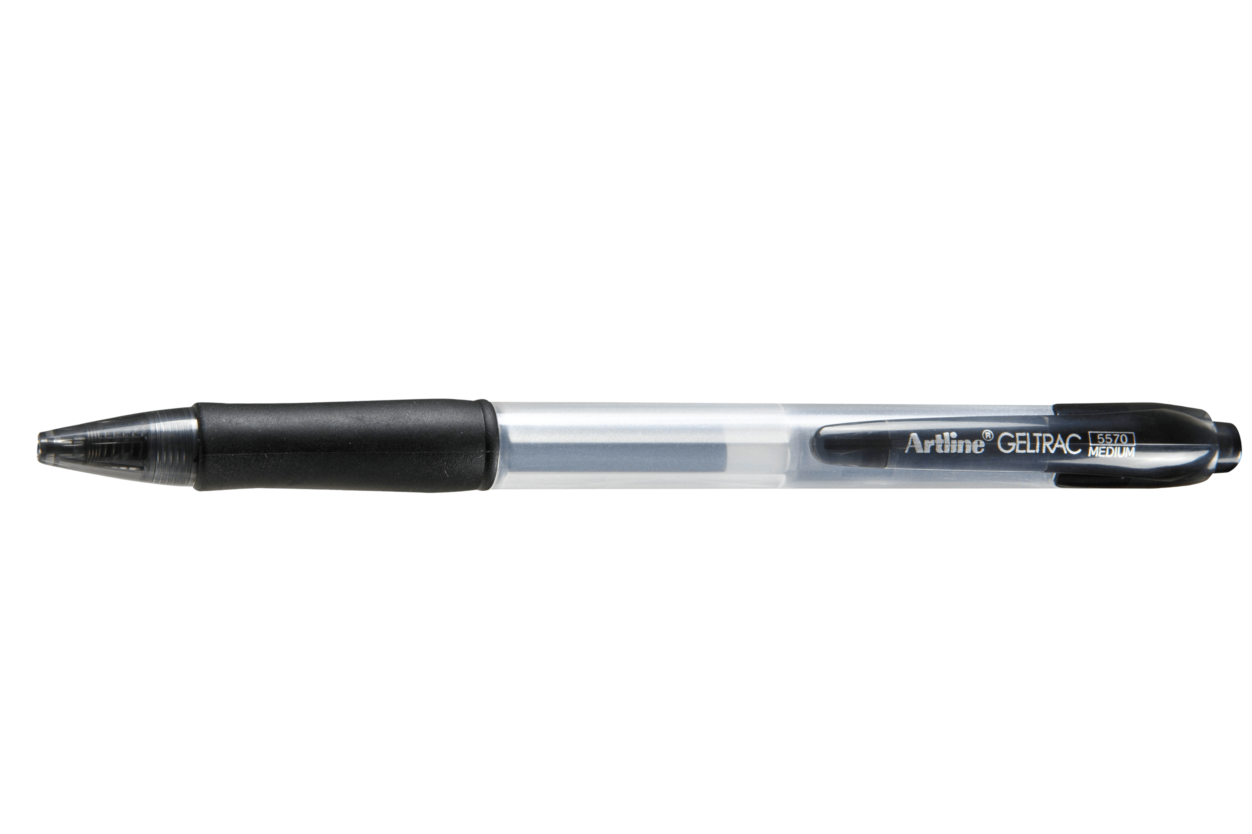 Artline 5570 Geltrac Retractable Gel Pen - 0.7mm Medium Black Ink - 12-Pack for Office, School & Note Taking - Smooth Writing Gel Pens for Professionals & Students