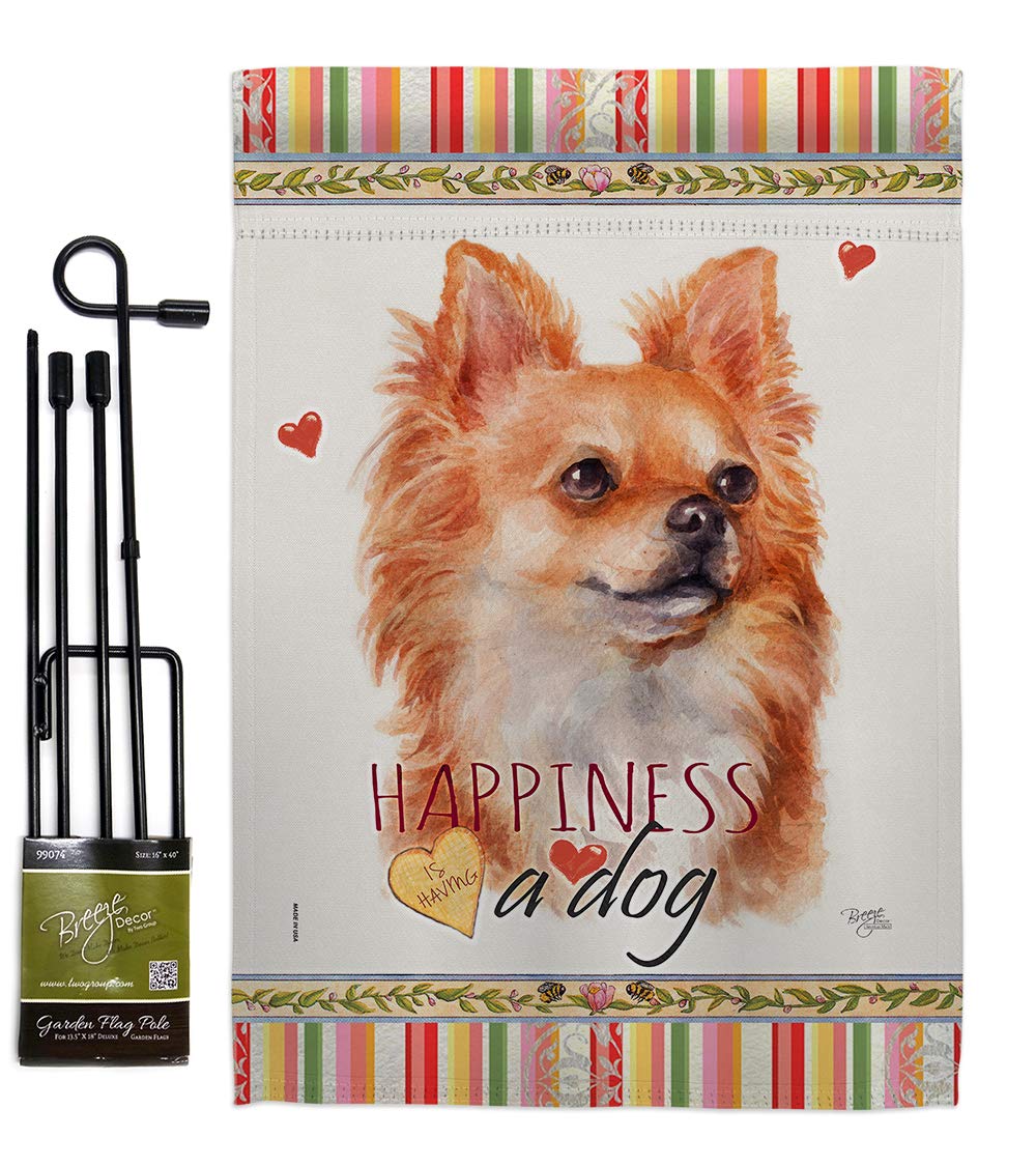 Chihuahua Garden Flag Set with Stand - Pet Decor for Yard & Home