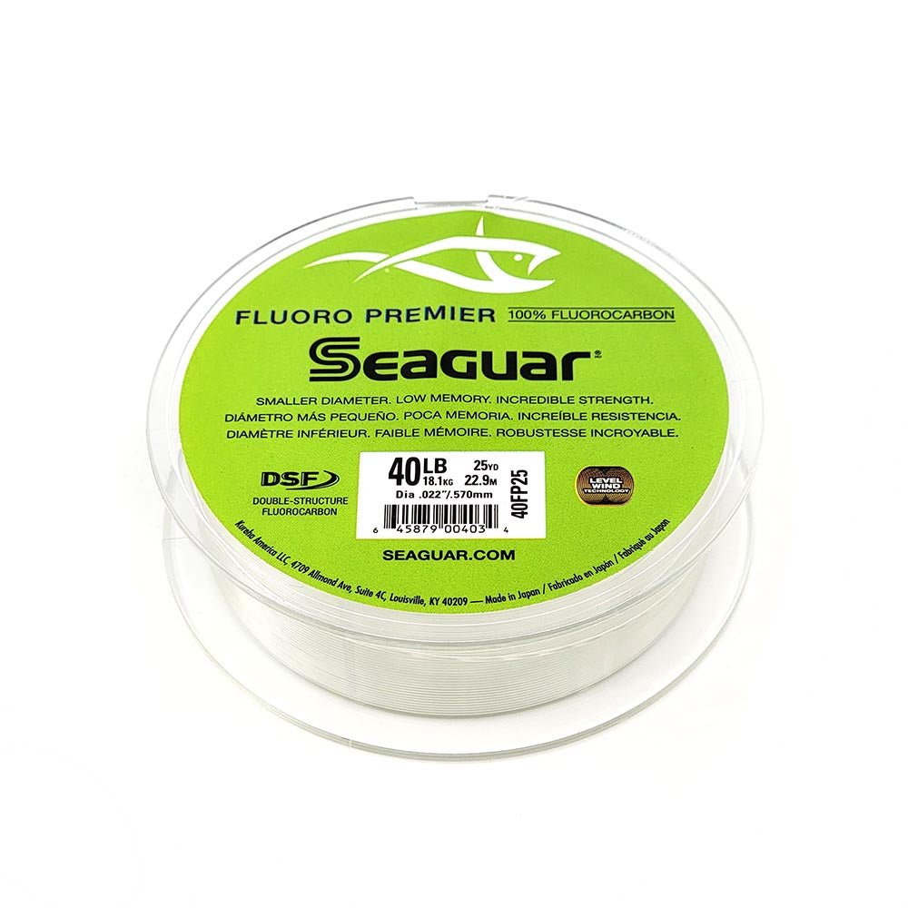 Seaguar Premier Fluorocarbon Fishing Line - 25 Yards, High Strength & Invisible for Freshwater & Saltwater Fishing - Perfect for Bass, Trout, and Saltwater Game Fish