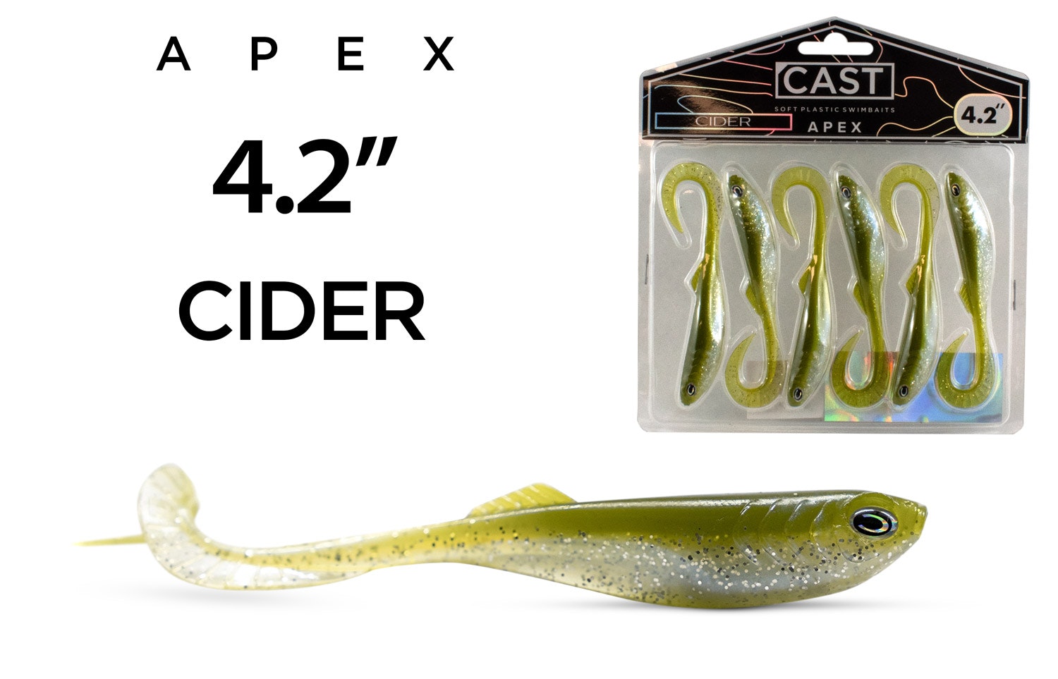 Cast Apex Curl Tail Soft Plastic Lure 4.2