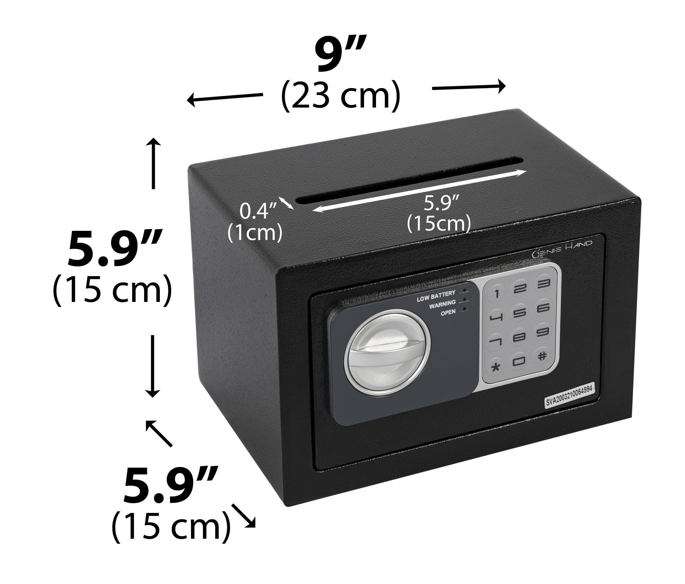 Genie Hand Time Lock Safe with Countdown Timer - B-Class Security Lock & Anti-Bounce Technology - Perfect for Home, Office, and Cash Management Security