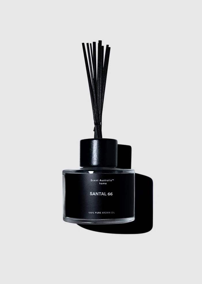 Scent Australia Home Santal 66 Reed Diffuser 200ml - Premium Aromatic Oil for Home & Office Fragrance, Long-Lasting Scented Diffuser for Relaxation & Stress Relief