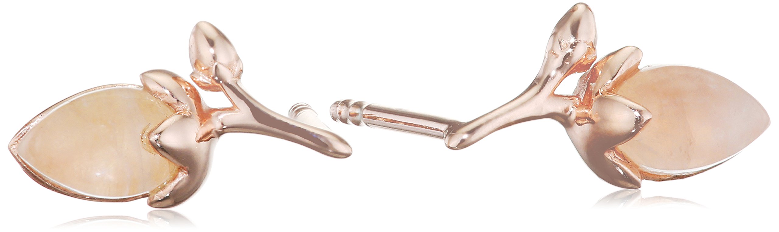 Elegant Silver Rose Gold Plated Rose Bud Earrings for Women - Perfect for Weddings, Parties & Special Occasions | E5525P