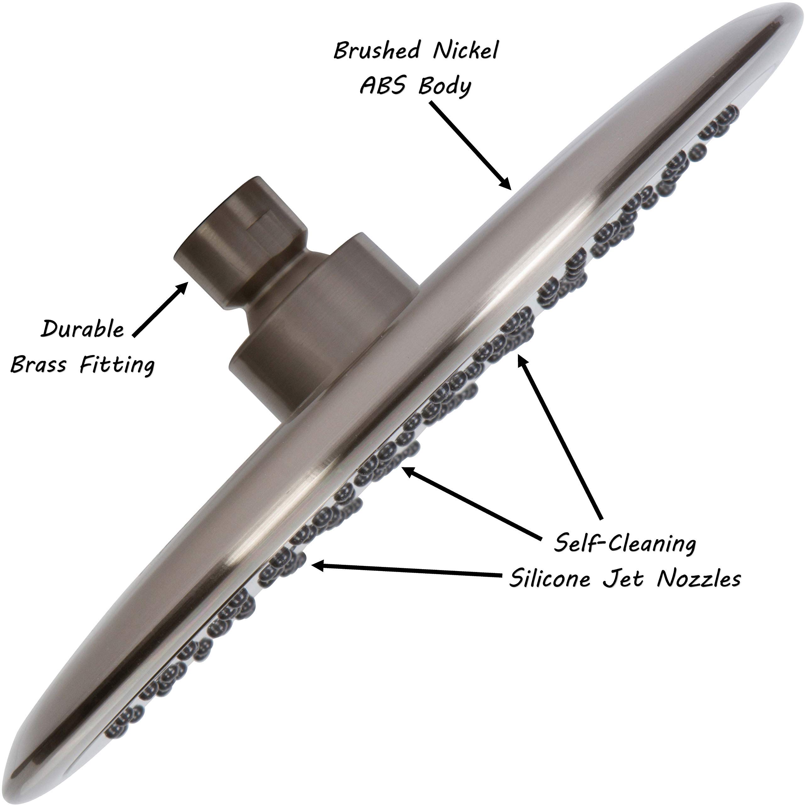 Luxury 9 Inch Rain Shower Head with Water Filter - Removes Chlorine, 12 Inch Shower Arm & Flange, 1.8 GPM Brushed Nickel - Perfect for Spa-Like Bathroom Experience & Skin Protection