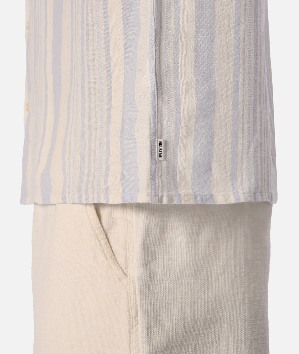 Positano Linen Short Sleeve Shirt for Men - Breathable Summer Casual Shirt in Off White, Silver & Blue | Perfect for Beach Vacations, Date Nights & Outdoor Events