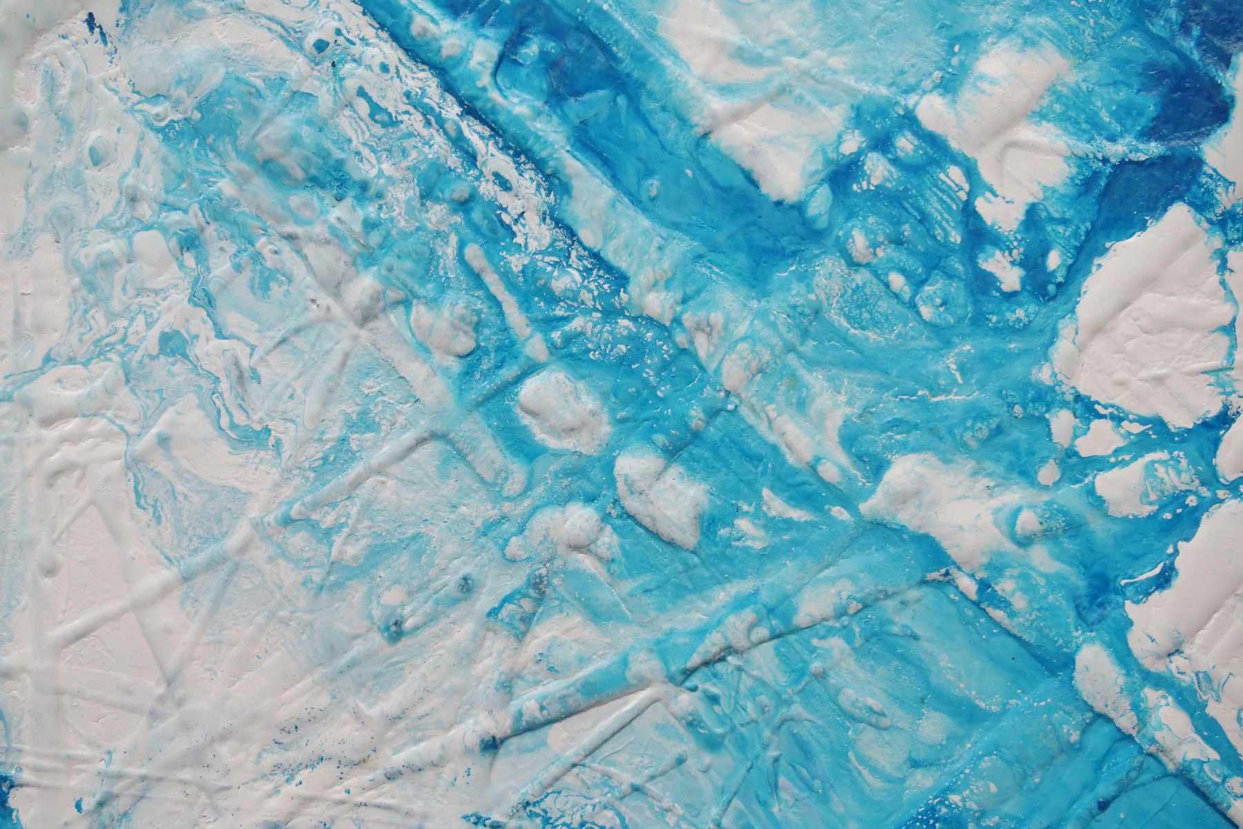 Glacier Blue 160cm x 100cm Abstract Textured Canvas Painting - Modern Wall Art for Living Room, Bedroom & Office Decor