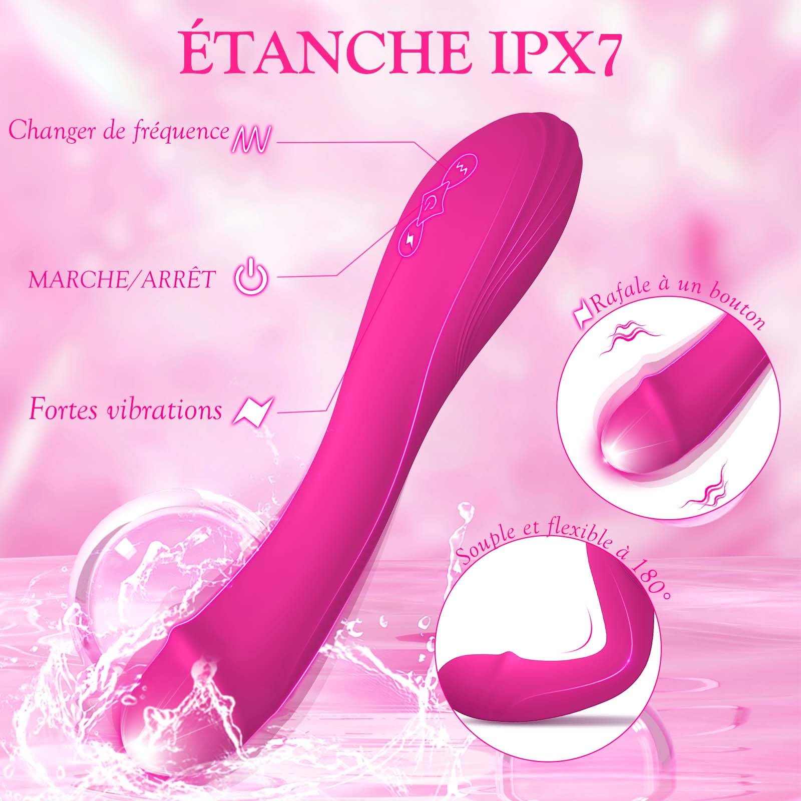 Powerful Clitoral Vibrator for Women - 10 Speed G Spot & Clitoris Stimulator, Rechargeable Adult Sex Toy for Couples & Solo Play (Red) - Perfect for Romantic Nights & Self-Care Moments