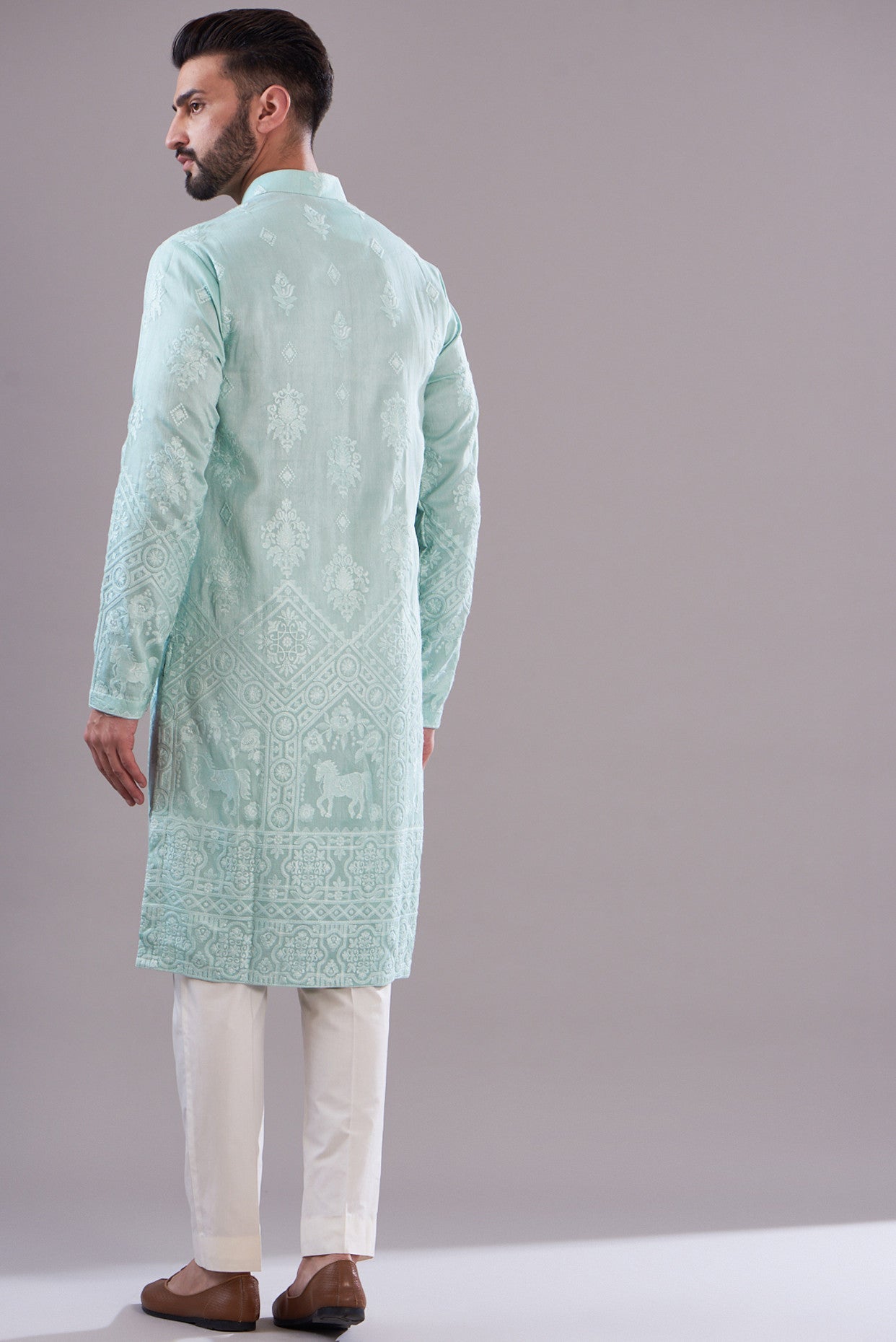Stylish Powder Blue Embroidered Kurta for Women | Traditional Indian Ethnic Wear | Perfect for Festivals, Weddings & Casual Outings