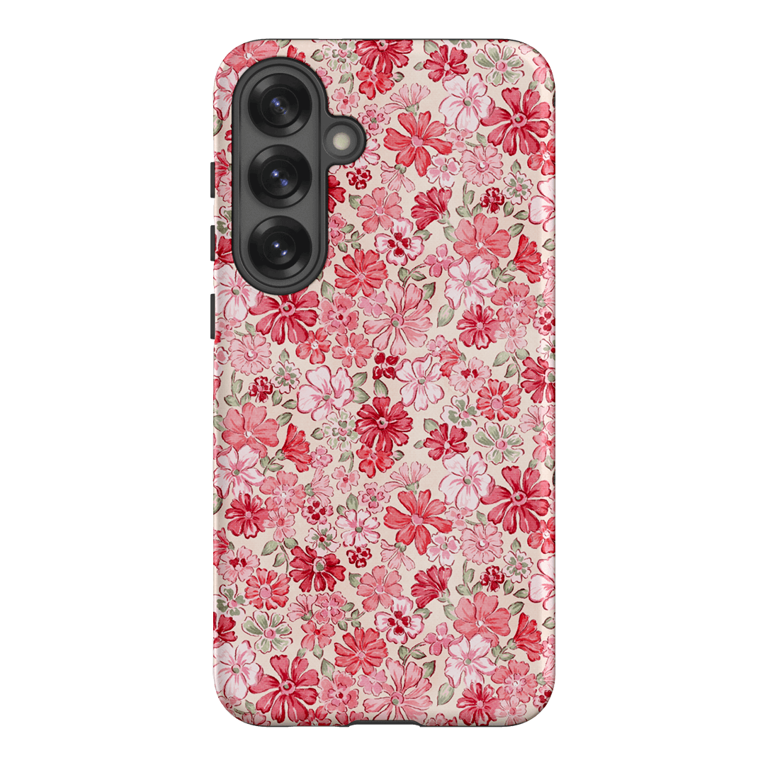 Strawberry Kiss Pink Floral Phone Case for iPhone 14/13/12/11 Pro Max - Cute Aesthetic Flower Design Protective Cover - Perfect for Women Girls Daily Use & Gift Giving