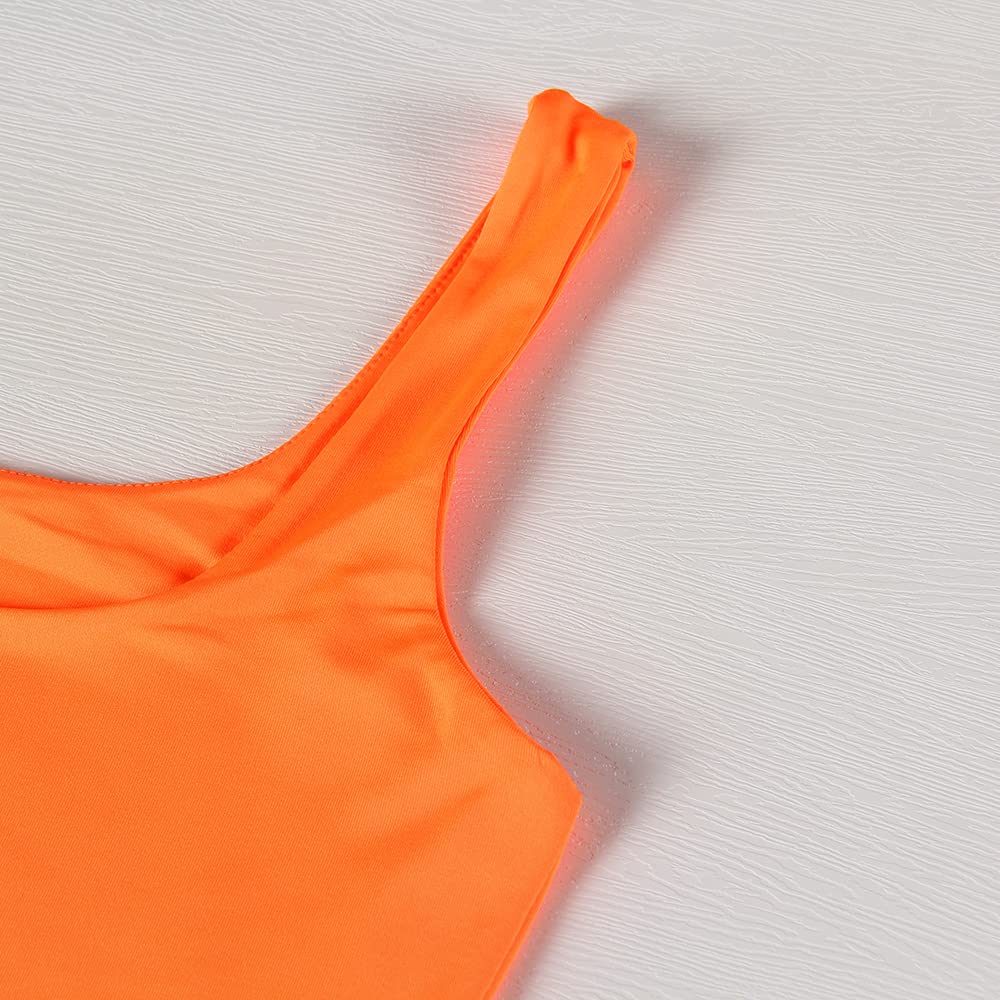 GEMBERA Women's Sexy Sleeveless Strappy Square Neck Crop Tank Top - Fitted Gym Workout Shirt, Stretchy Cropped Yoga Top for Running, Fitness & Summer Outfits