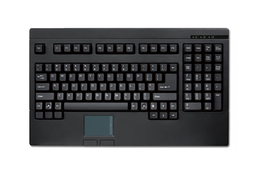 Adesso ACK-730UB-MRP USB Mini Keyboard with Touchpad - 19-Inch 1U Rackmount Drawer Black - Perfect for Server Rooms, Data Centers & IT Rack Installations