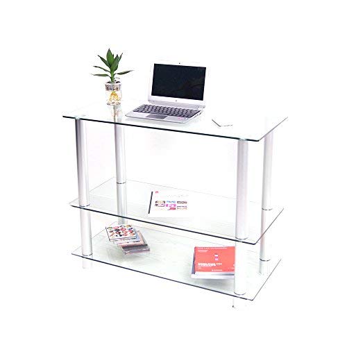 Extra Tall Glass & Aluminum TV Stand for 35