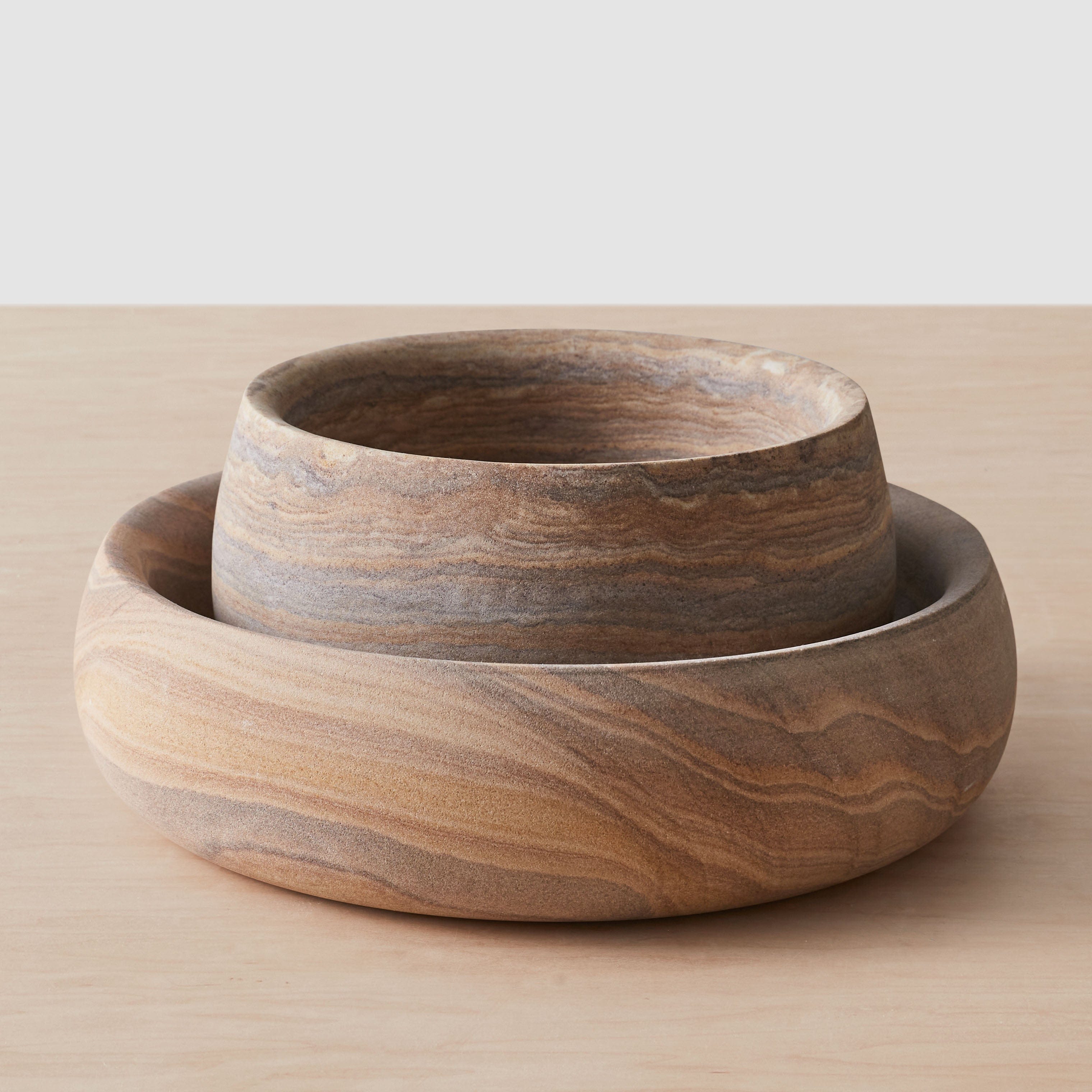 Eshana Sandstone Bowl - Handcrafted Natural Stone Bowl for Home Decor, Kitchen & Dining | Perfect for Serving, Display, and Meditation Spaces