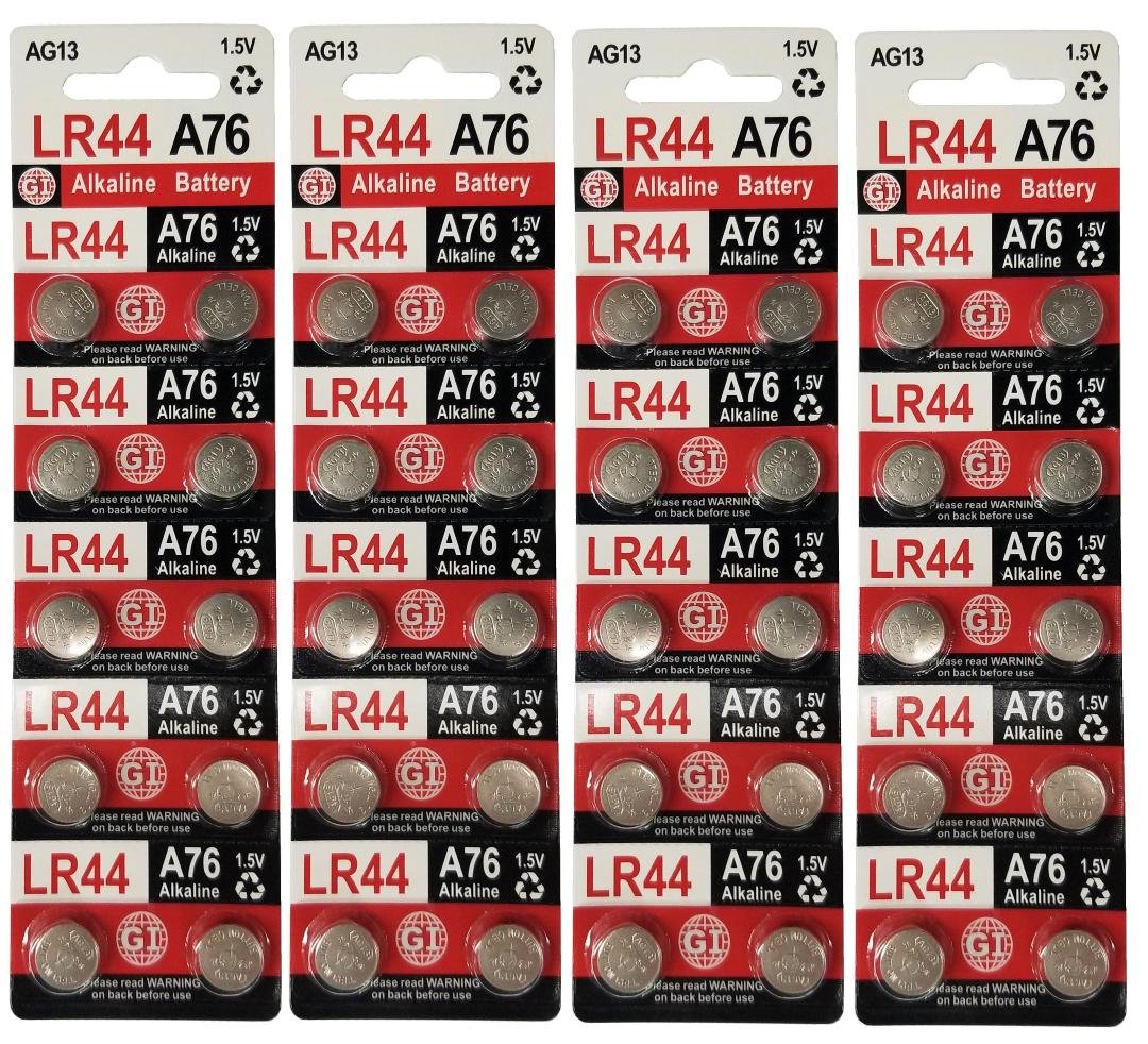 LR44 A76 AG13 1.5V Alkaline Button Cell Batteries (40-Pack) - Long-Lasting Power for Watches, Clocks, Calculators, Toys, Medical Devices & Electronics - Perfect for Home, Office & Travel Use
