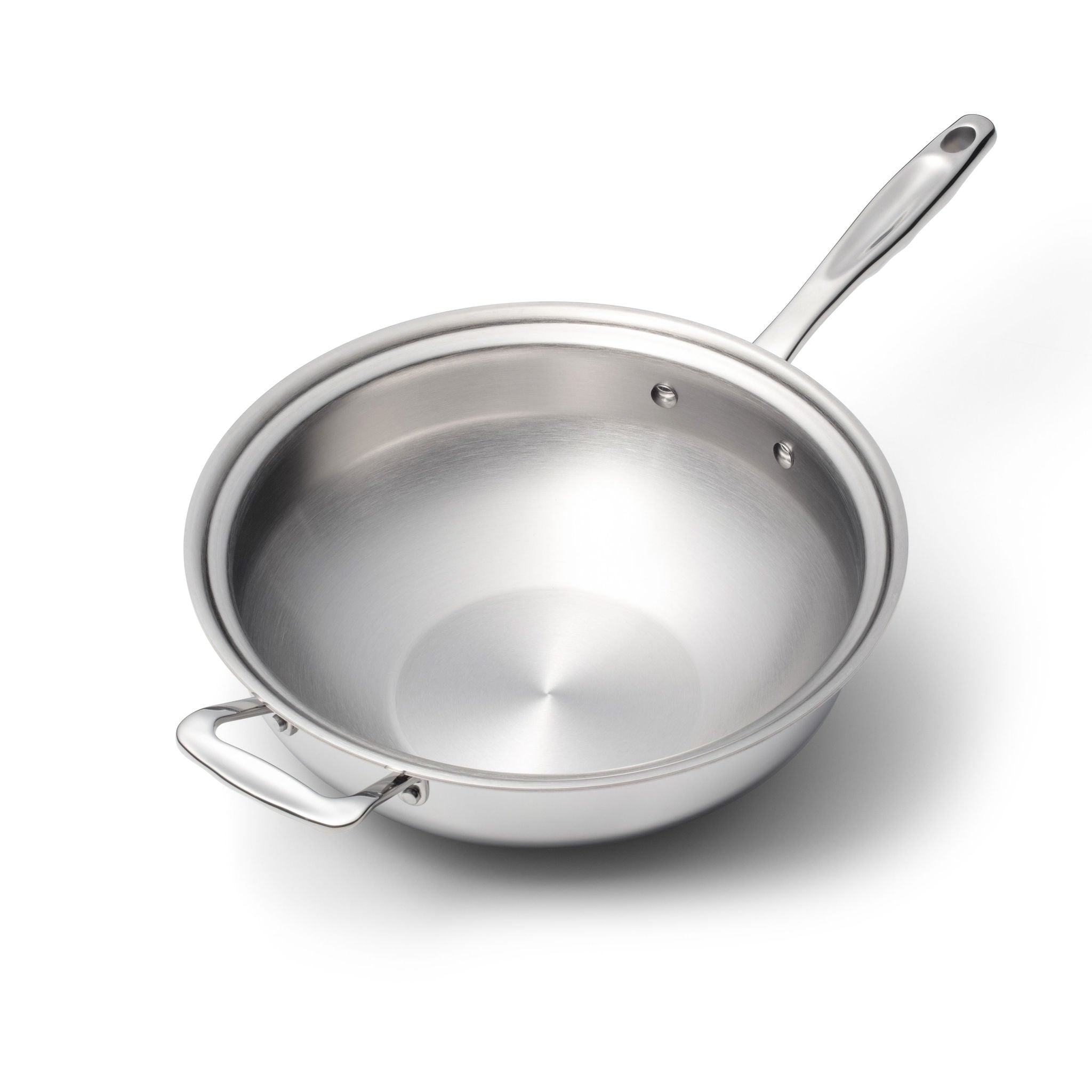 5 Quart Stainless Steel Wok - Professional Non-Stick Stir Fry Pan with Lid - Perfect for Asian Cooking, Stir Frying, Deep Frying & Sauteing - Induction Compatible & Dishwasher Safe