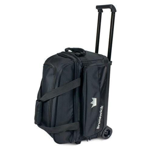Brunswick Zone Double Roller Black Bowling Bag - Durable Rolling Bowling Bag for Men & Women - Perfect for League Play, Tournaments & Practice Sessions