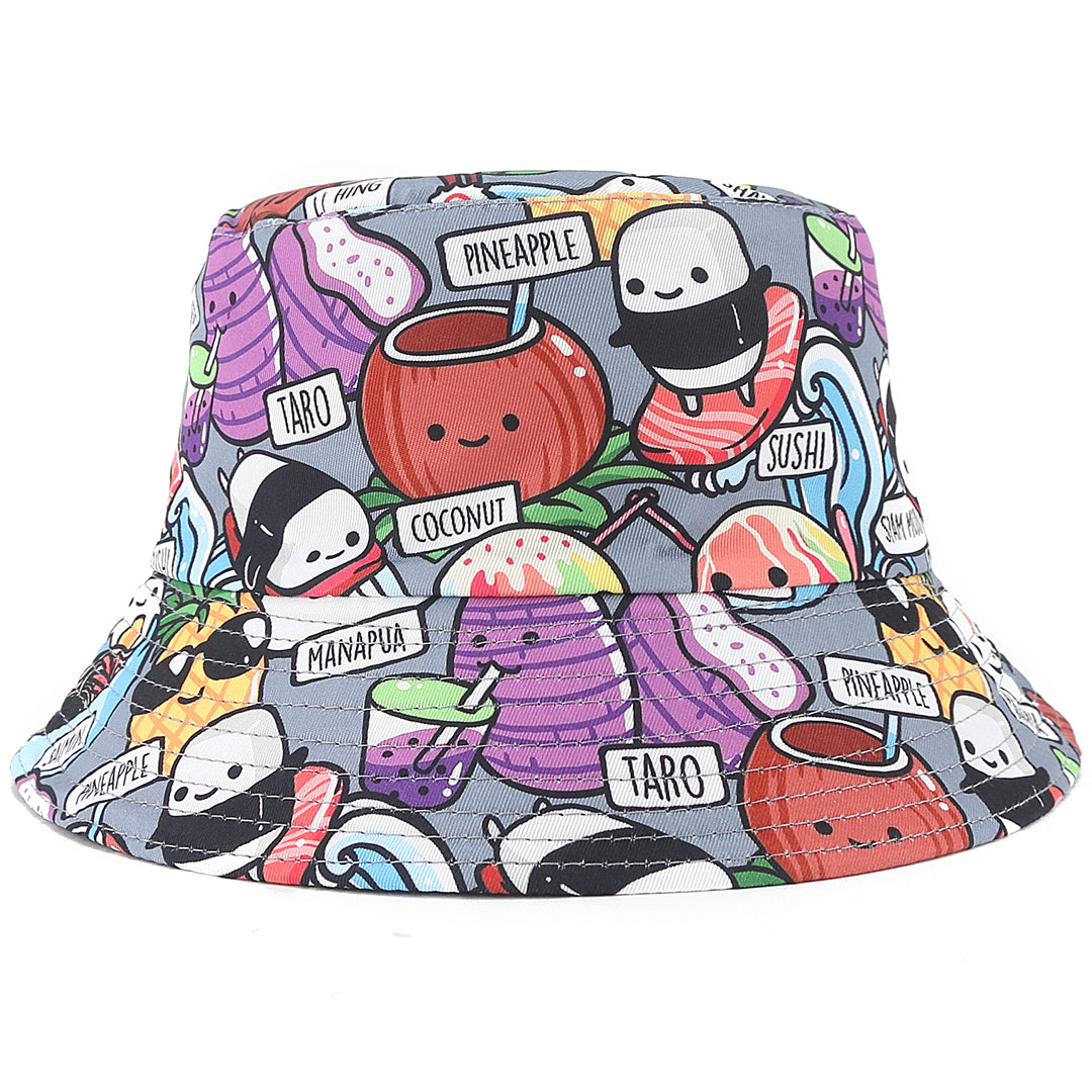 Kids Bucket Hat - Soft & Lightweight Sun Protection for Boys & Girls - Craving Hawaii Grey - Perfect for Beach, Pool & Outdoor Adventures