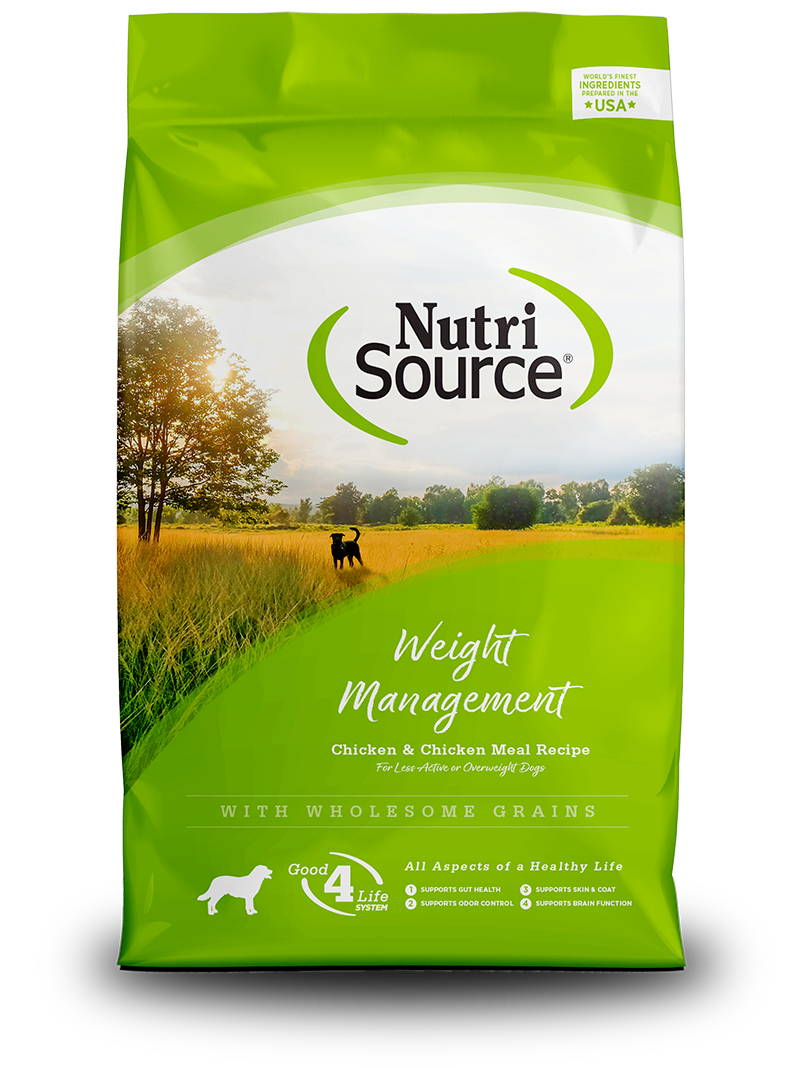 NutriSource Weight Management Dry Dog Food - Chicken & Rice Recipe for Healthy Weight Control | Perfect for Adult Dogs & Senior Pets with Grain Sensitivity