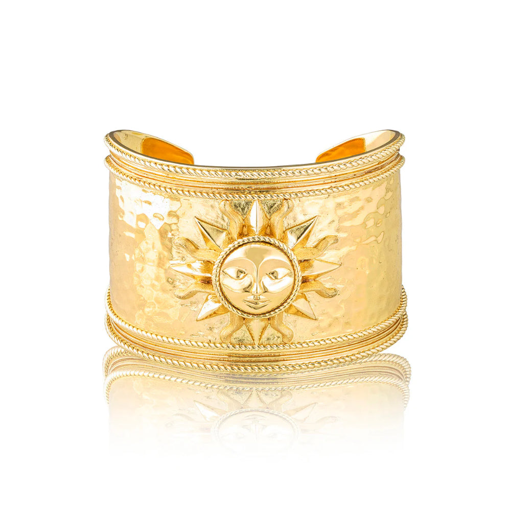 Capucine De Wulf Soleil Cuff Bracelet - Elegant Gold-Plated Bangle for Women | Perfect for Parties, Weddings & Everyday Wear