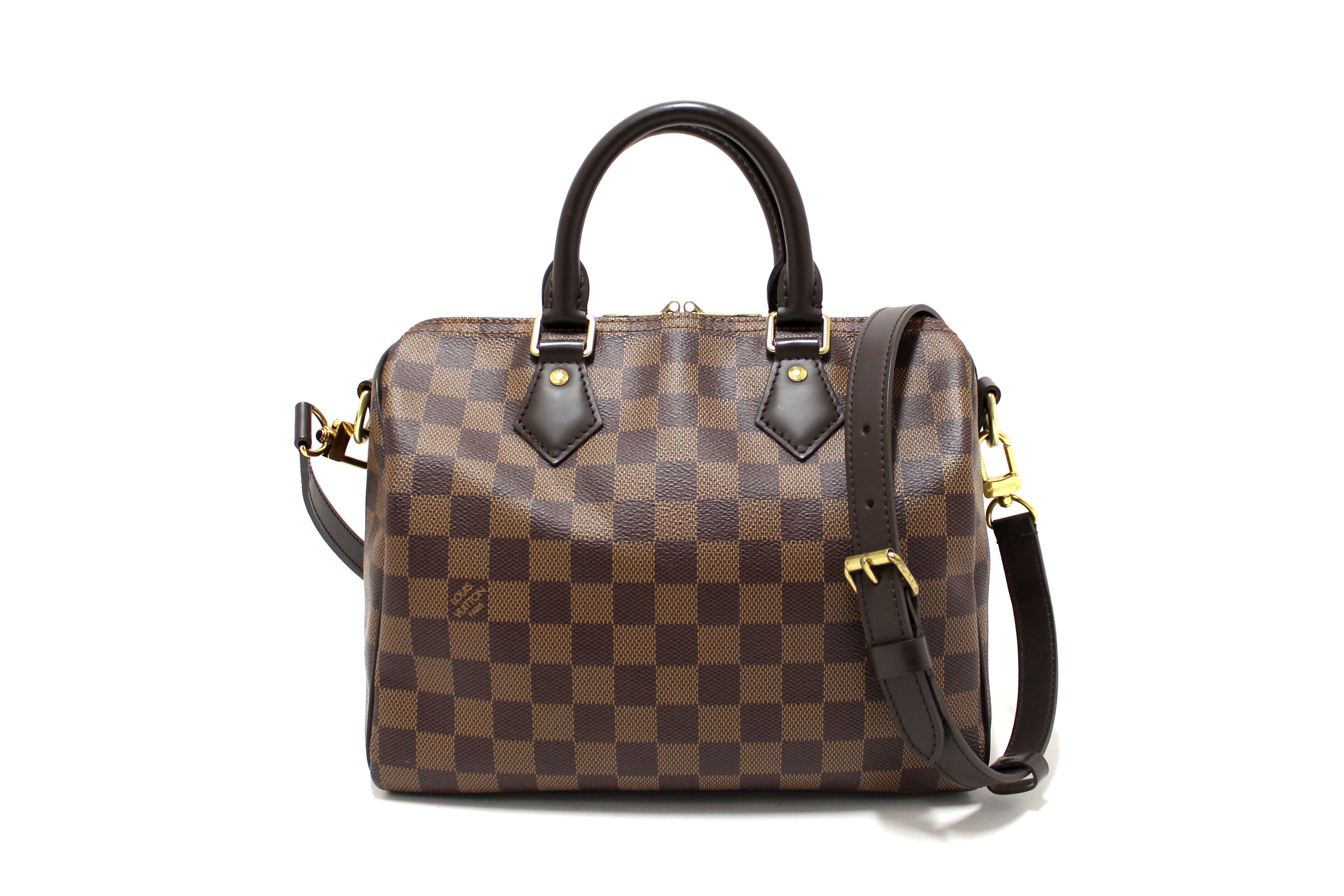Authentic Louis Vuitton Damier Ebene Speedy 25 Bandouliere Crossbody Bag - Luxury Handbag for Women, Perfect for Work, Travel & Everyday Use