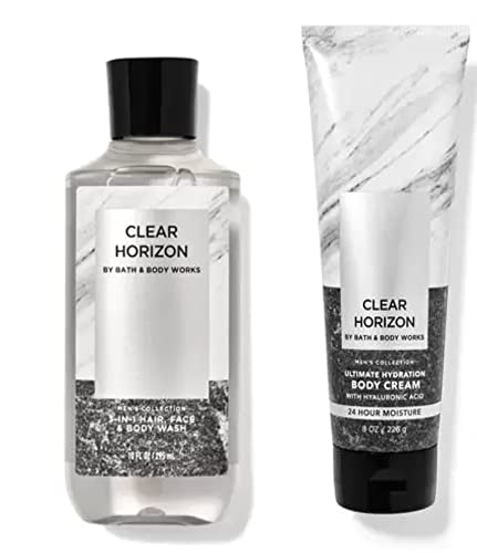 Bath and Body Works 3-in-1 Body Wash & Hydrating Body Cream Set - Clear Horizon Scent | Moisturizing Shower Gel & Lotion for Soft Skin | Perfect for Daily Shower Routine & Spa Day at Home