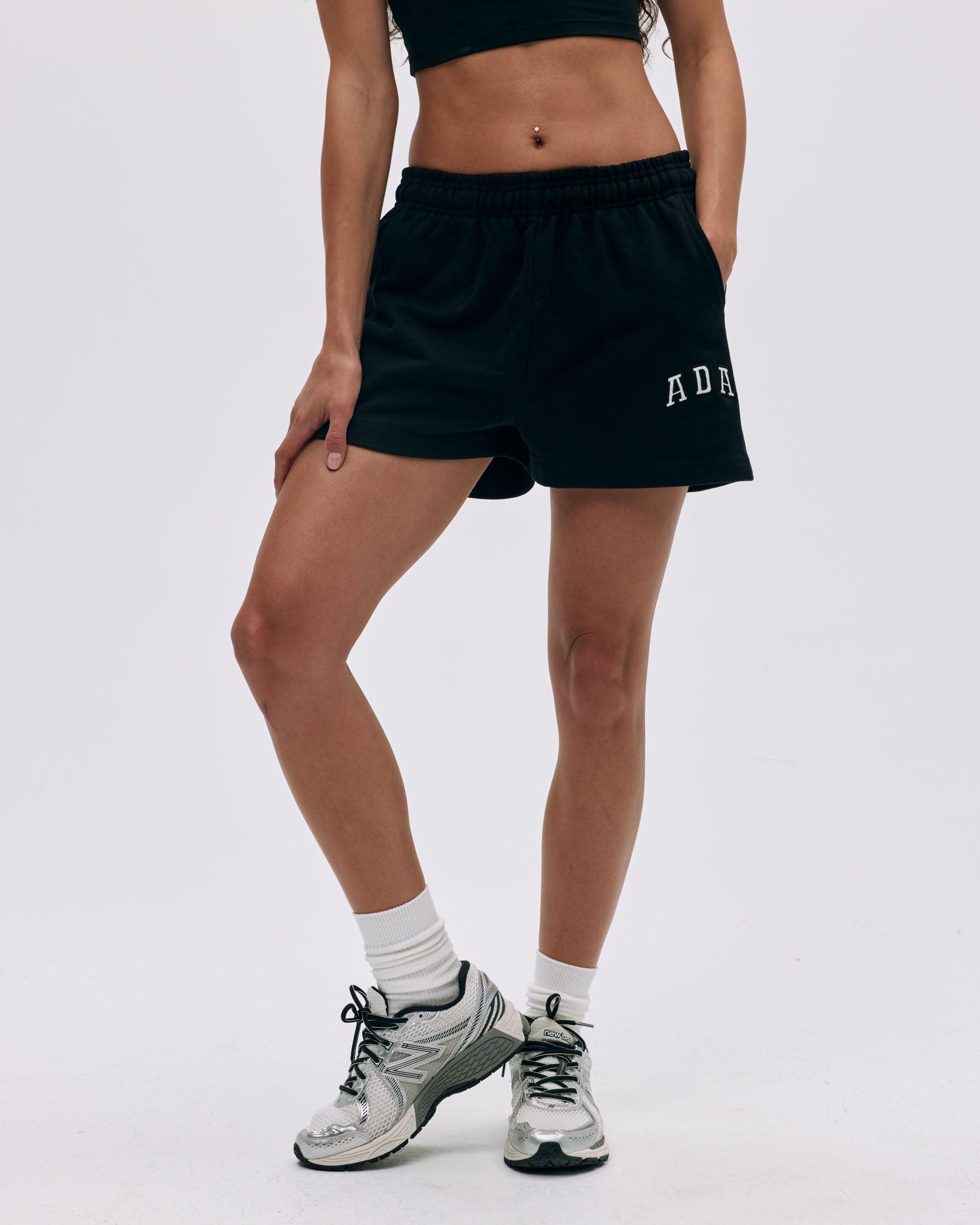 ADA Sweat Shorts for Men - Comfortable Athletic Running Shorts with Pockets, Black - Perfect for Gym, Workout, and Casual Wear