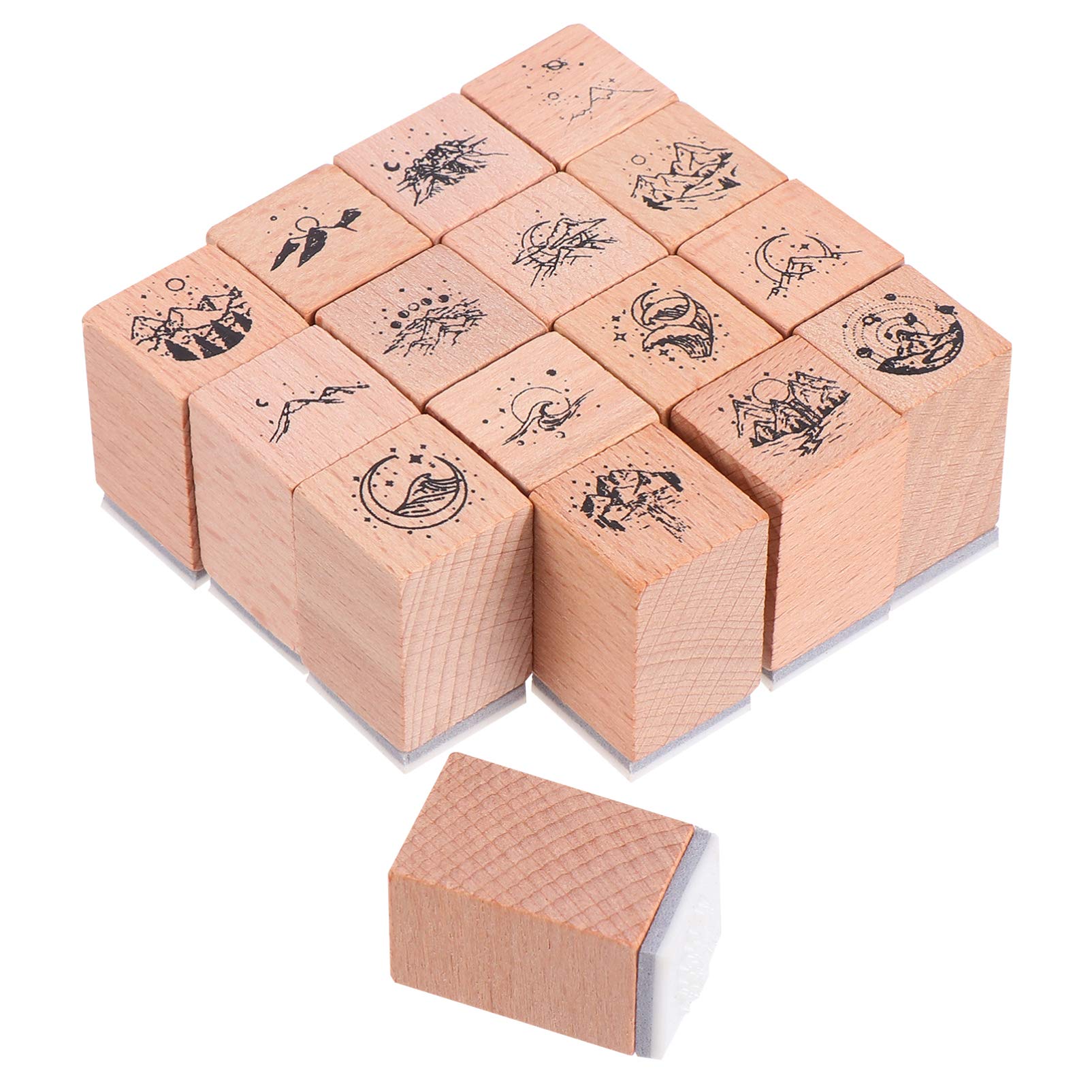 EXCEART 16pcs Wooden Alphabet Stamps Set - Vintage DIY Craft Stamps for Scrapbooking, Handmade Cards, Journaling & Wood Burning Projects - Perfect for Kids, Artists & Craft Enthusiasts
