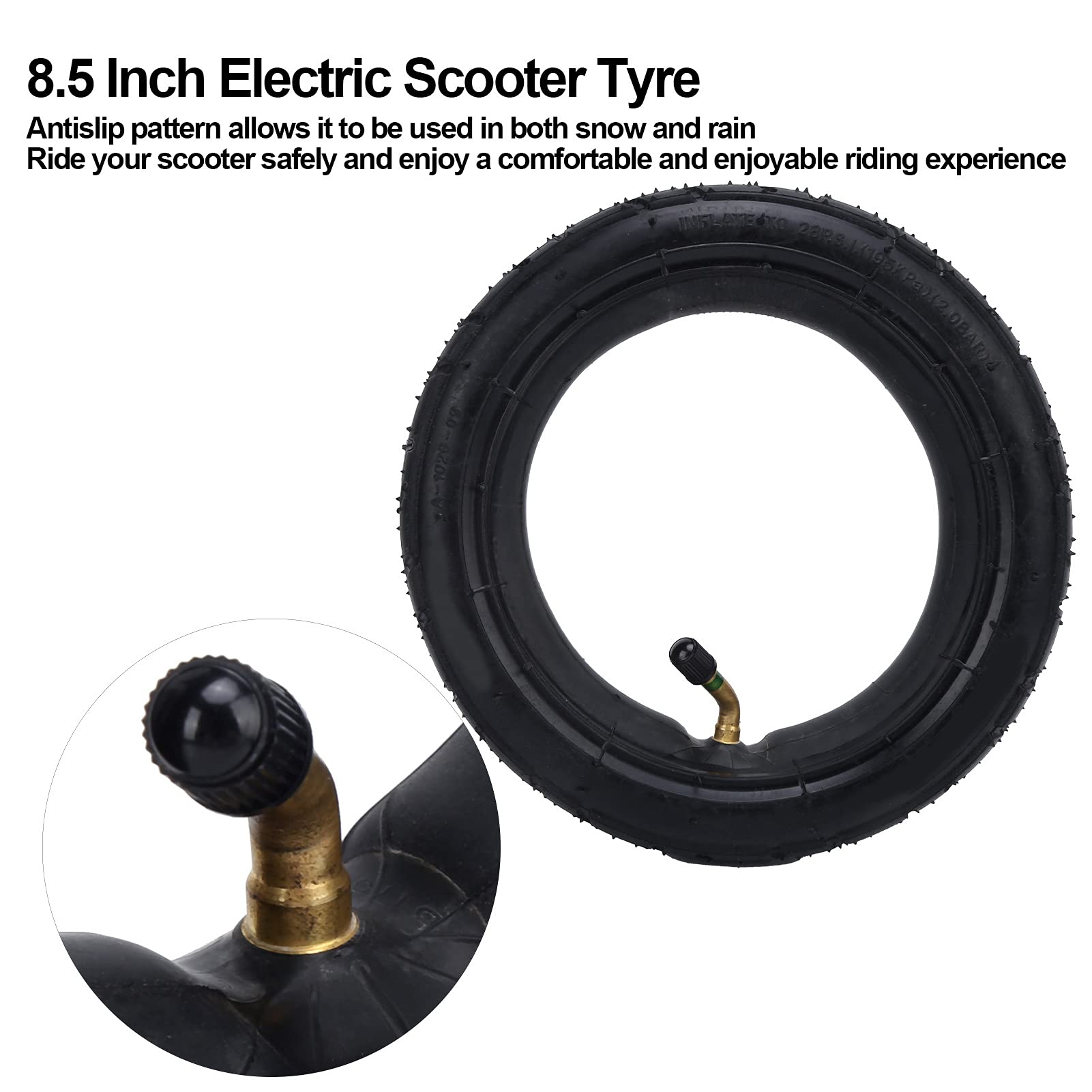 8.5 Inch Electric Scooter Solid Tire - 8 1/2x2 (50-134) Replacement Inner & Outer Tires for Electric Scooters - Durable, Puncture-Proof for Commuting, Campus, Urban Travel & Last-Mile Transportation