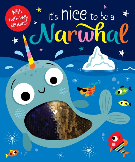 Narwhal 2-Way Sequin Board Book for Kids - Interactive Children's Storybook with Flip-Flop Color Change | Perfect for Bedtime Reading & Early Learning
