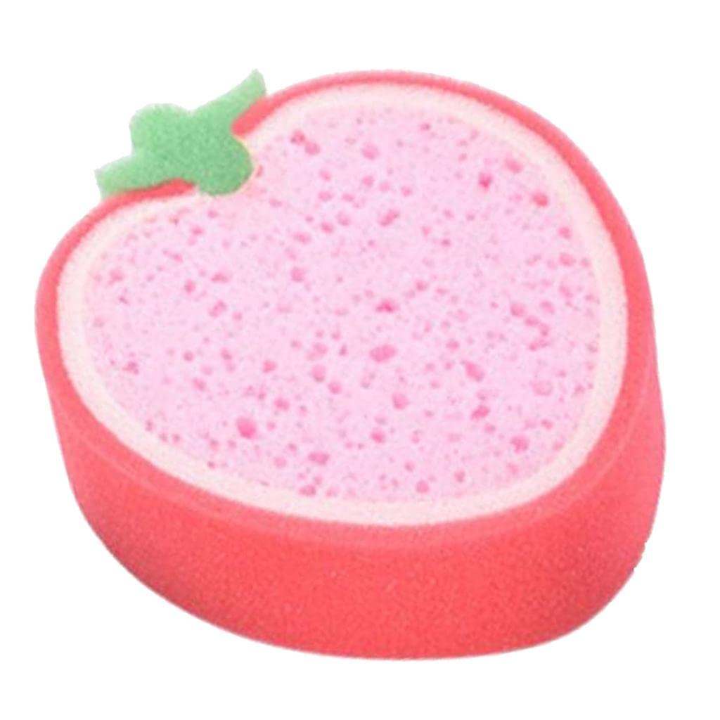 Strawberry-Shaped Cartoon Fruit Sponge for Kids Bath & Dishwashing - Soft, Safe & Fun Cleaning Sponge for Children's Bath Time & Kitchen Use