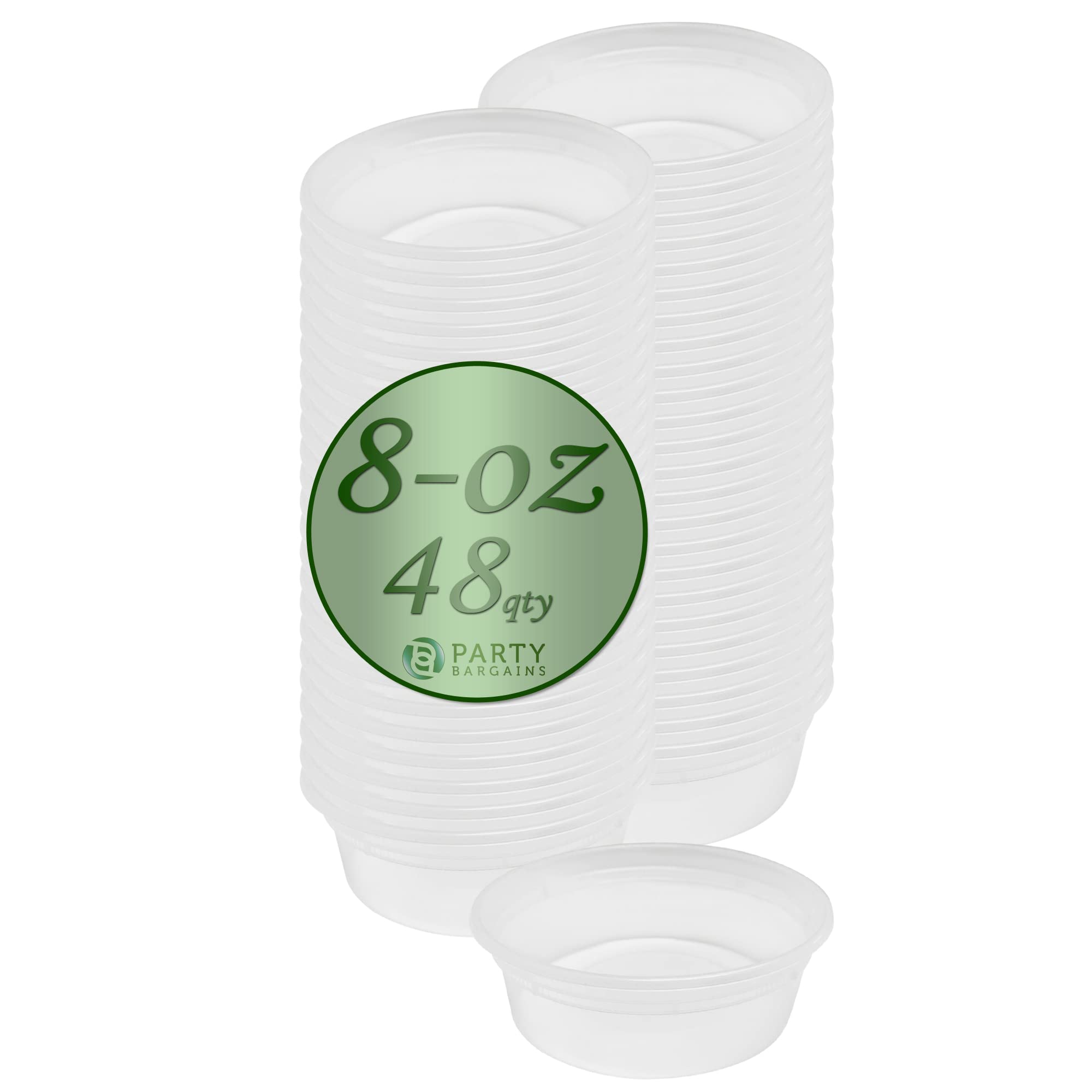 8 oz. Clear Plastic Deli Containers with Lids - 48 Pack BPA-Free, Microwave Safe & Leak-Proof Food Storage Containers for Meal Prep, Takeout, Party Snacks & Leftovers