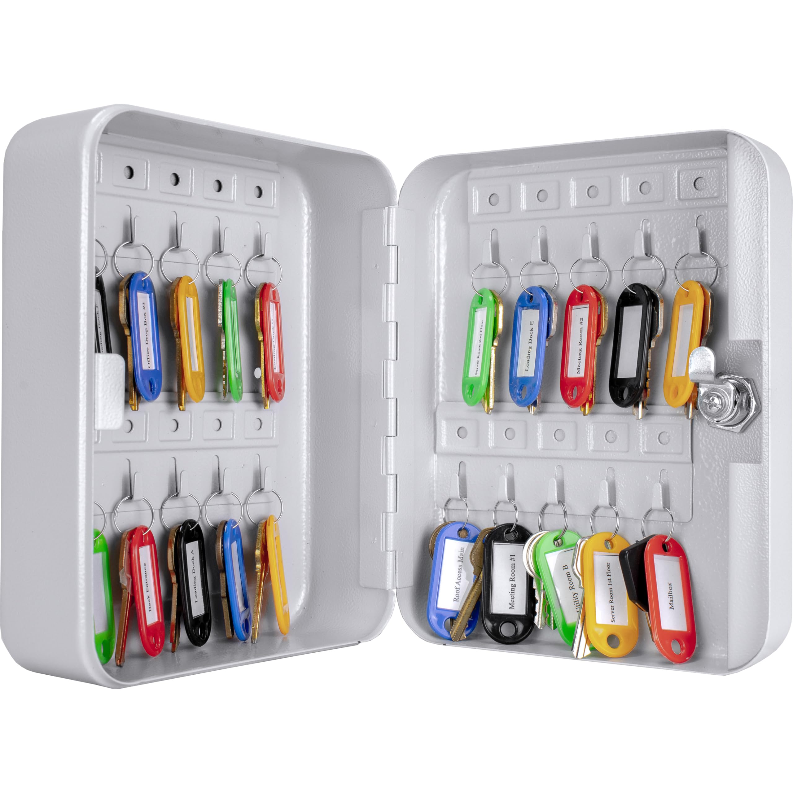 Barska 20-Position Key Lock Cabinet with Numbered Hooks & Color Tags - Secure Key Storage Box for Home, Office, or Business Organization