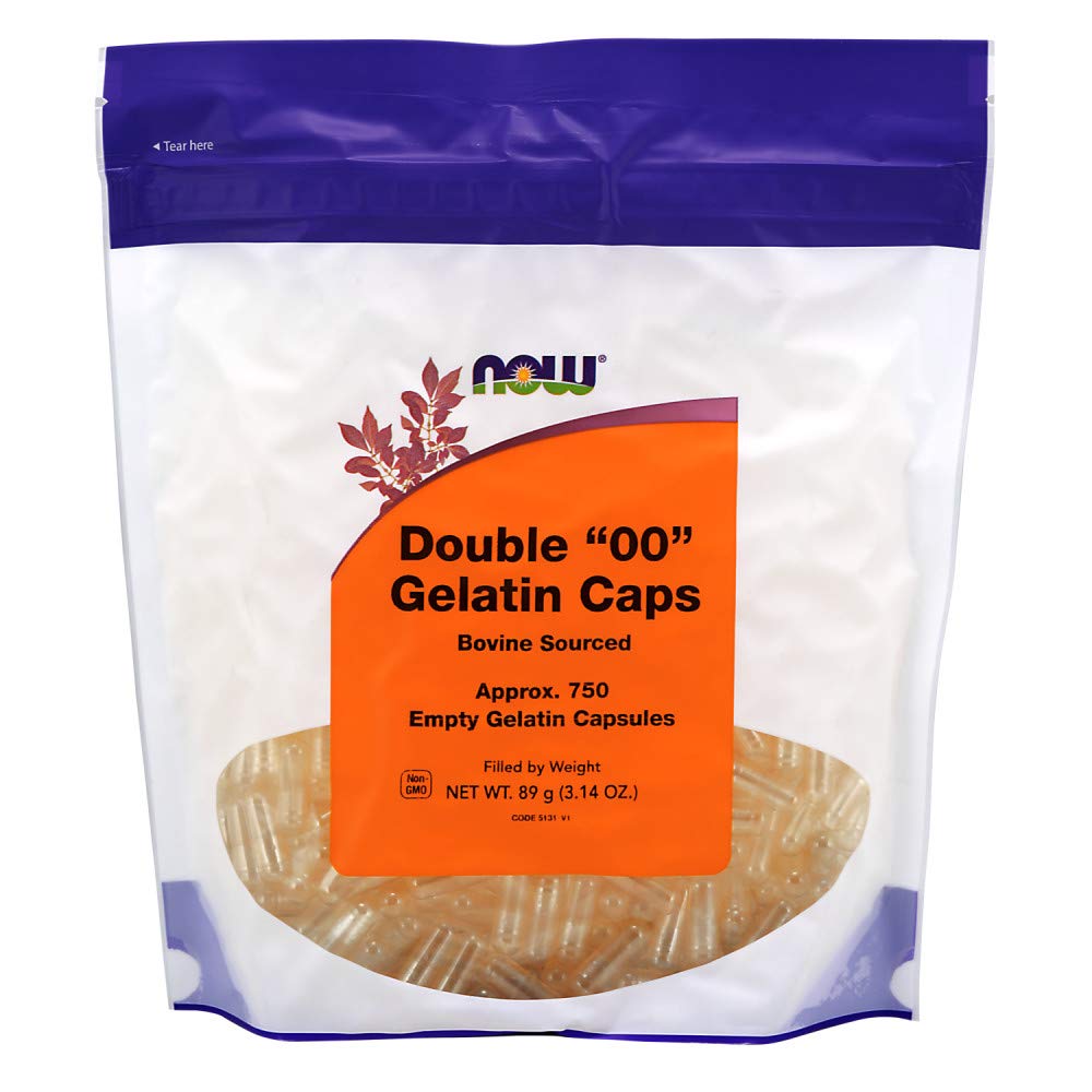 Now Foods Gelatin Capsules '00' Size - 750 Count | Easy-to-Swallow Dietary Supplement for Joint Health & Digestion Support | Perfect for Daily Wellness Routine & Travel