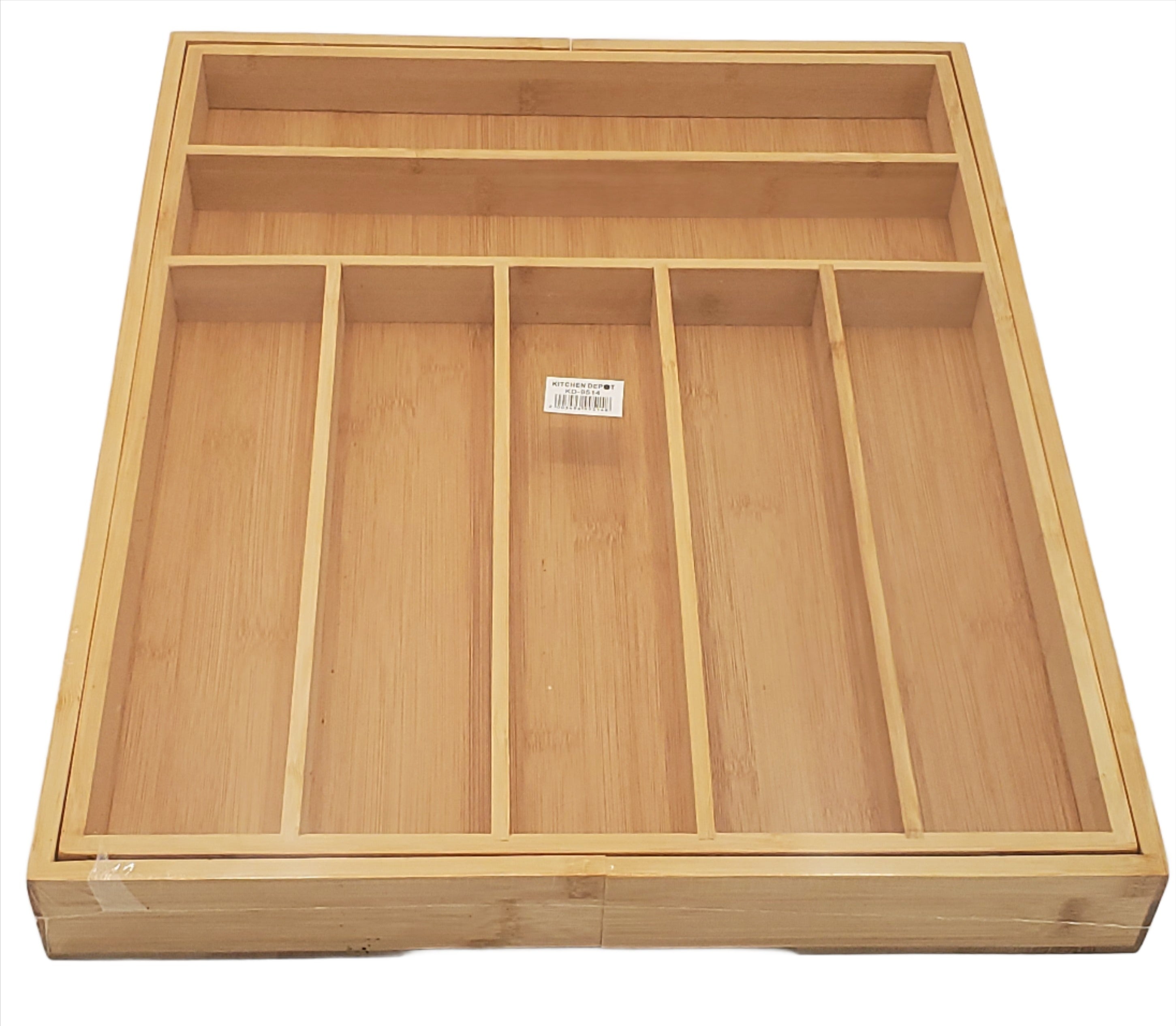 14x17.75 Inch Bamboo Expandable Cutlery Tray Organizer - Adjustable Kitchen Utensil Drawer Divider for Knives, Forks, Spoons - Perfect for Home, RV, Office, and Dorm Organization