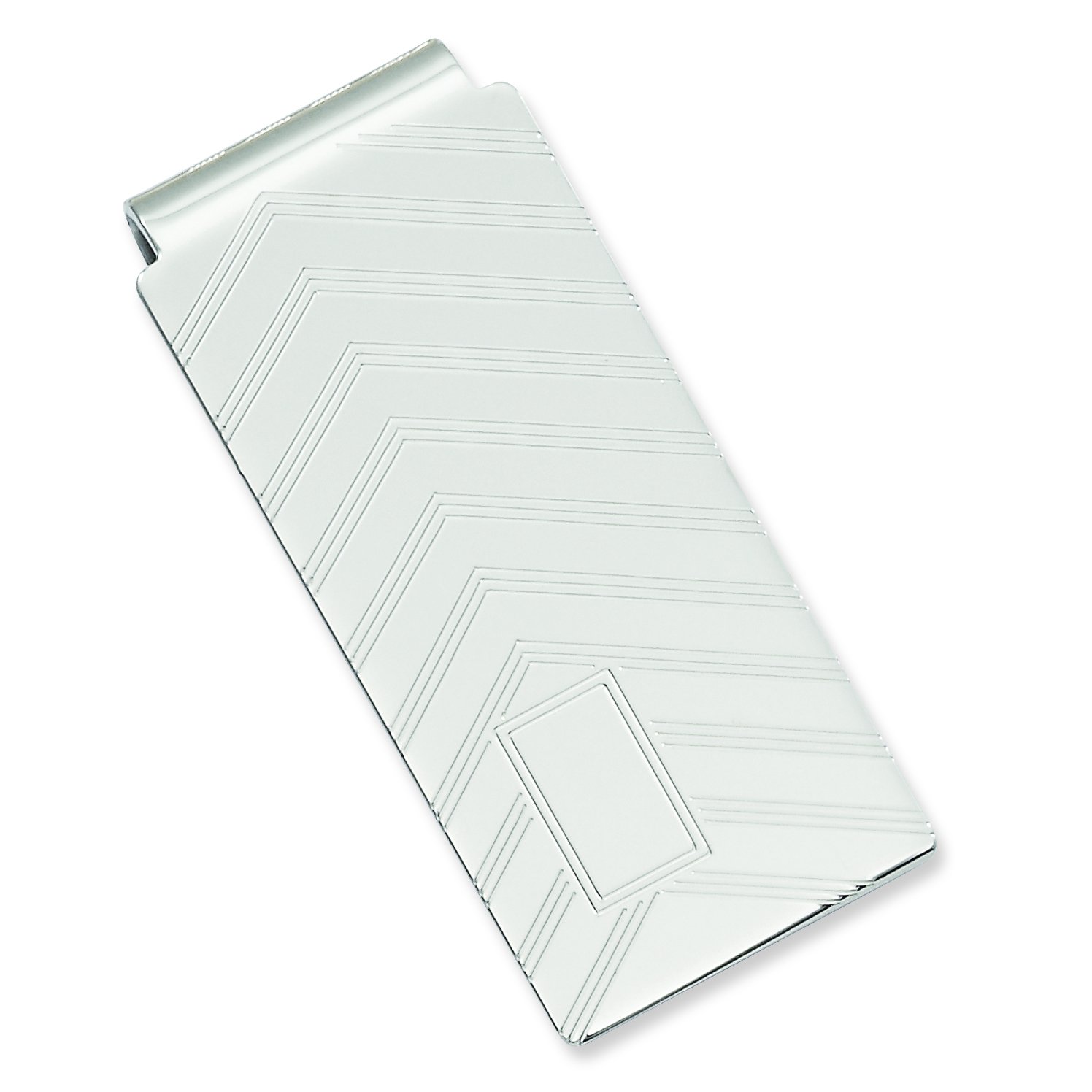 Best Designer Jewelry - Rhodium-Plated Kelly Waters Angles Engraveable Hinged Money Clip for Men | Luxury Gift for Wedding, Anniversary & Graduation | Perfect for Cash, Credit Cards & Business Cards