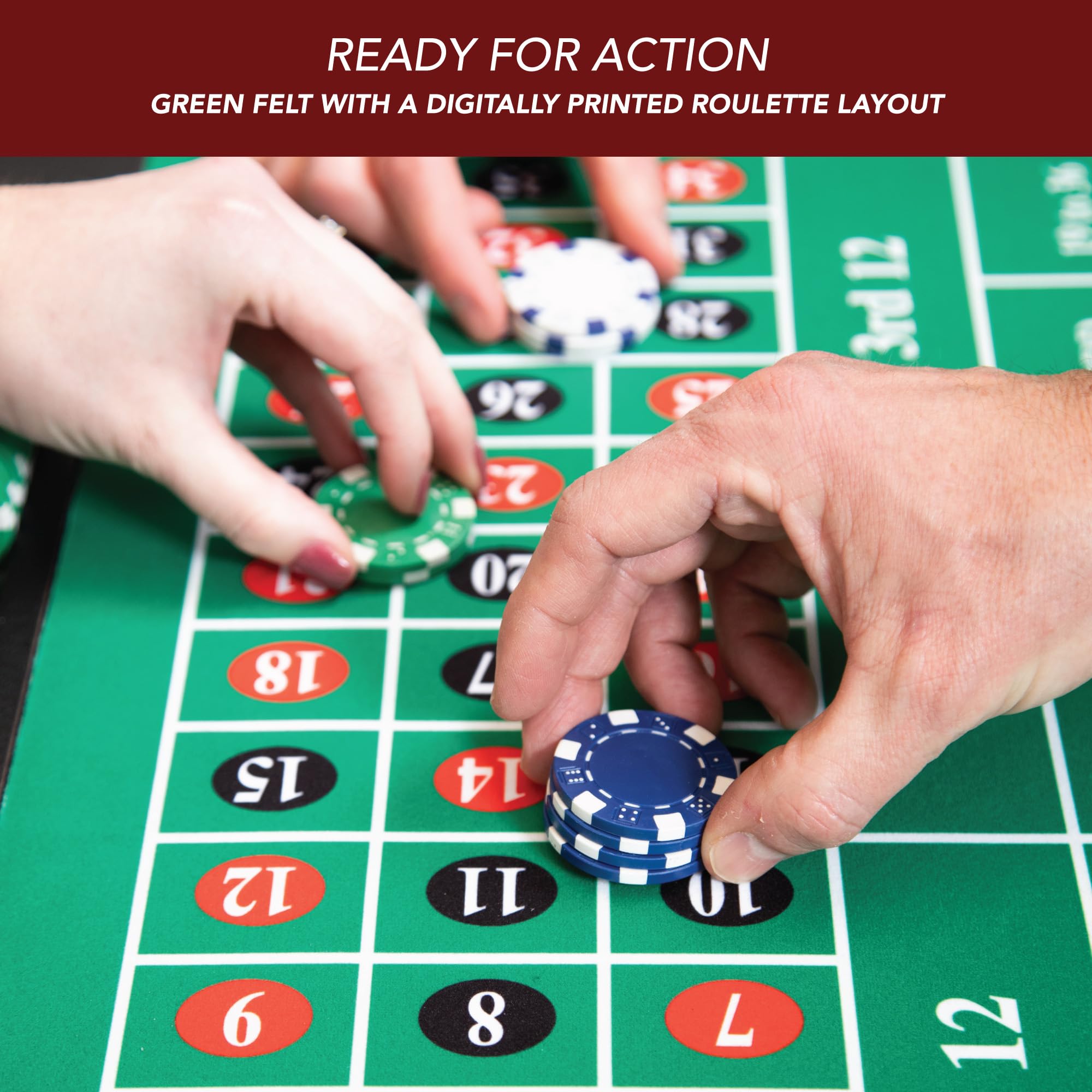 Hathaway Classic Monte Carlo 4-in-1 Casino Game Table Set - Craps, Roulette, Blackjack & Poker Table Top with Complete Accessories | Perfect for Game Nights, Parties & Home Entertainment