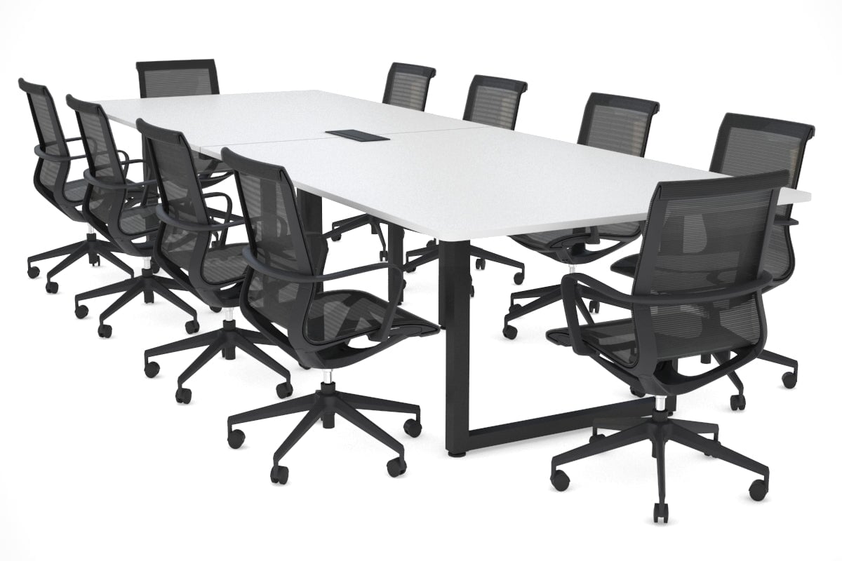 Modern Quadro Loop Legs Boardroom Table with Rounded Corners - 3200L x 1100W - Perfect for Executive Offices, Conference Rooms & Contemporary Workspaces