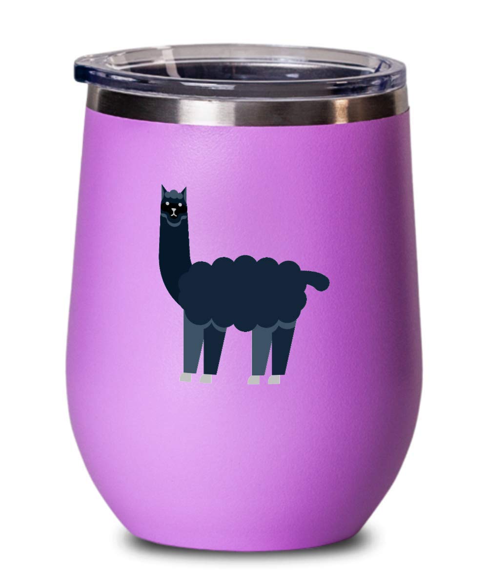 12oz Pink Alpaca Wine Tumbler - Insulated Stainless Steel Cup for Alpaca Lovers | Funny Gift Idea for Women, Birthday & Christmas | Perfect for Wine, Cocktails & Outdoor Picnics